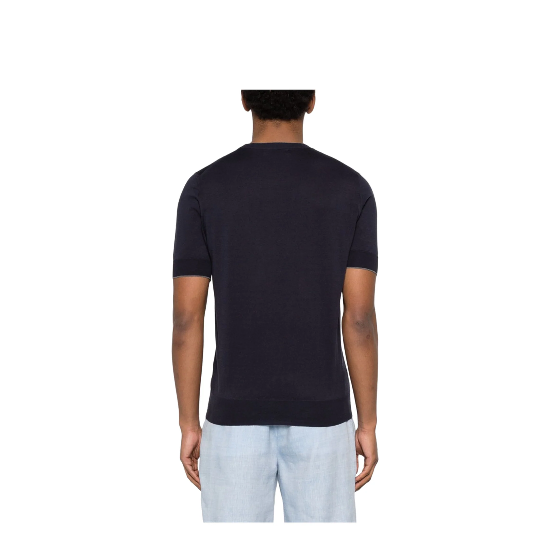 Knitted T-Shirt Blue - Image 3
