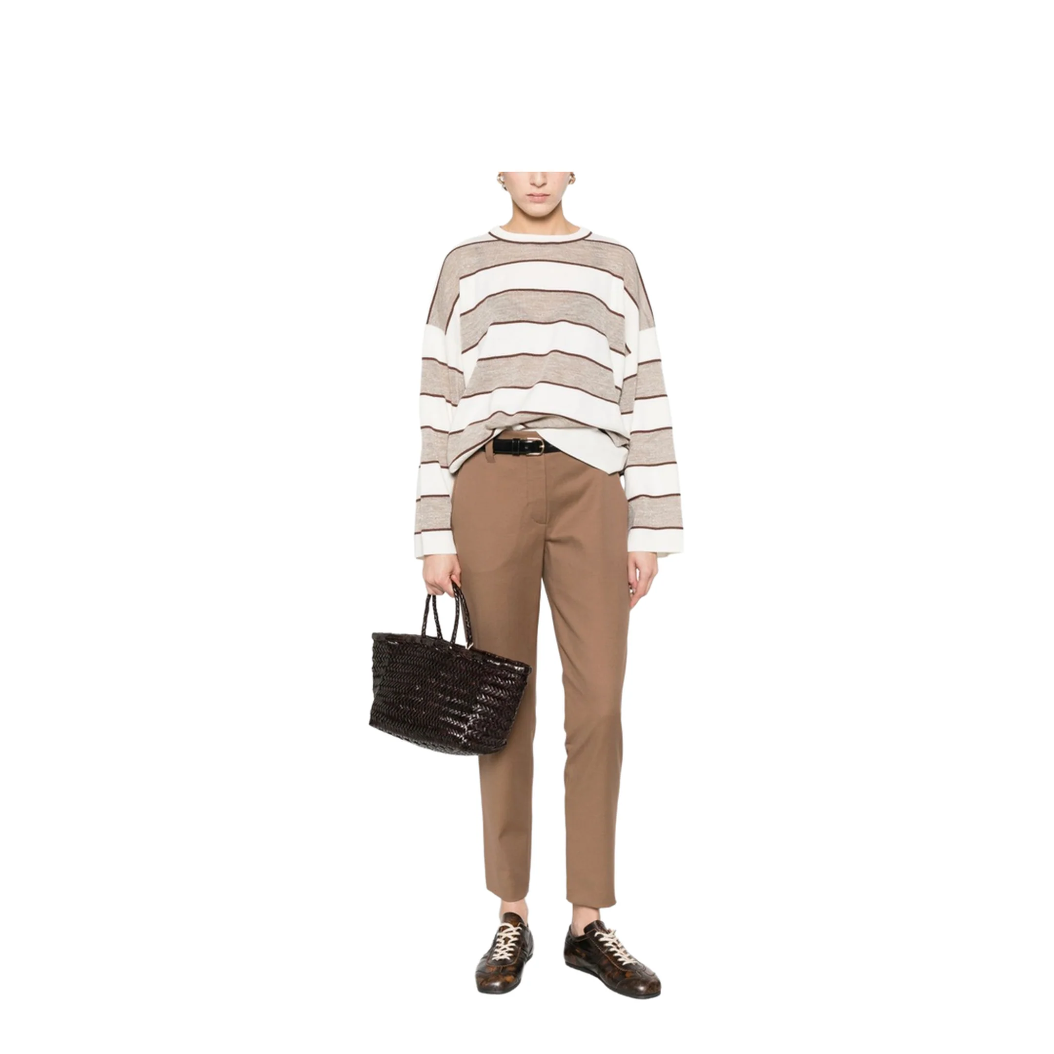 Women's Striped Sweater - Brown - Image 5