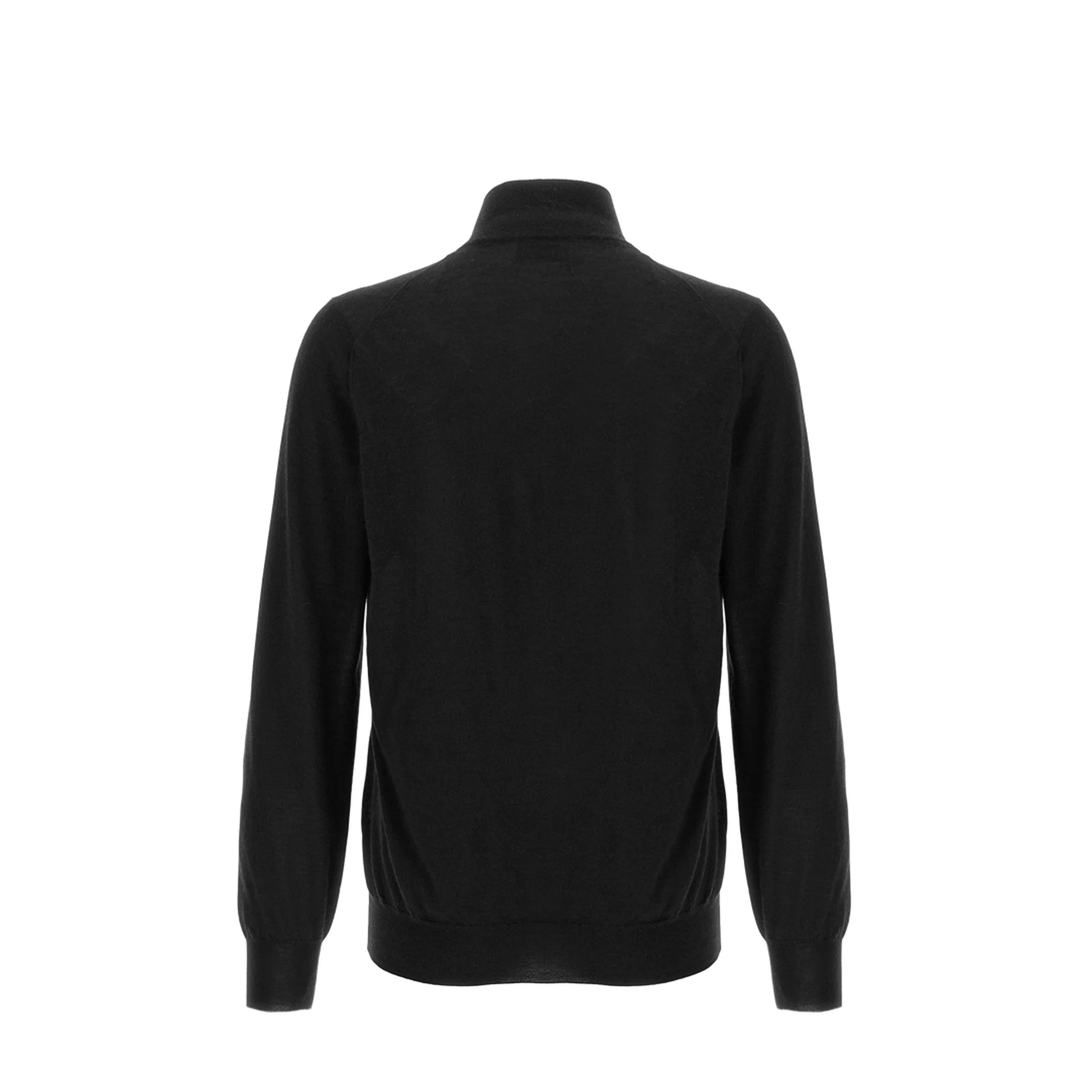 Zip-Up Knitted Jumper Black - Image 2