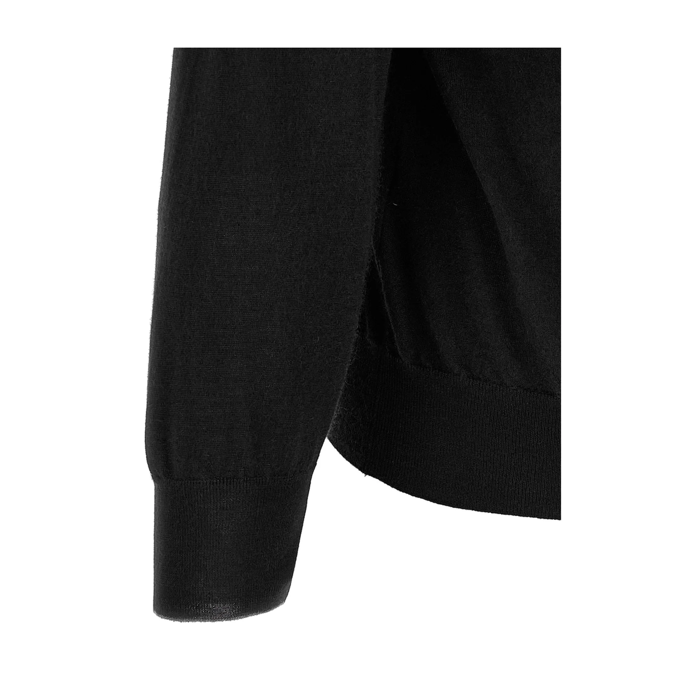 Zip-Up Knitted Jumper Black - Image 4