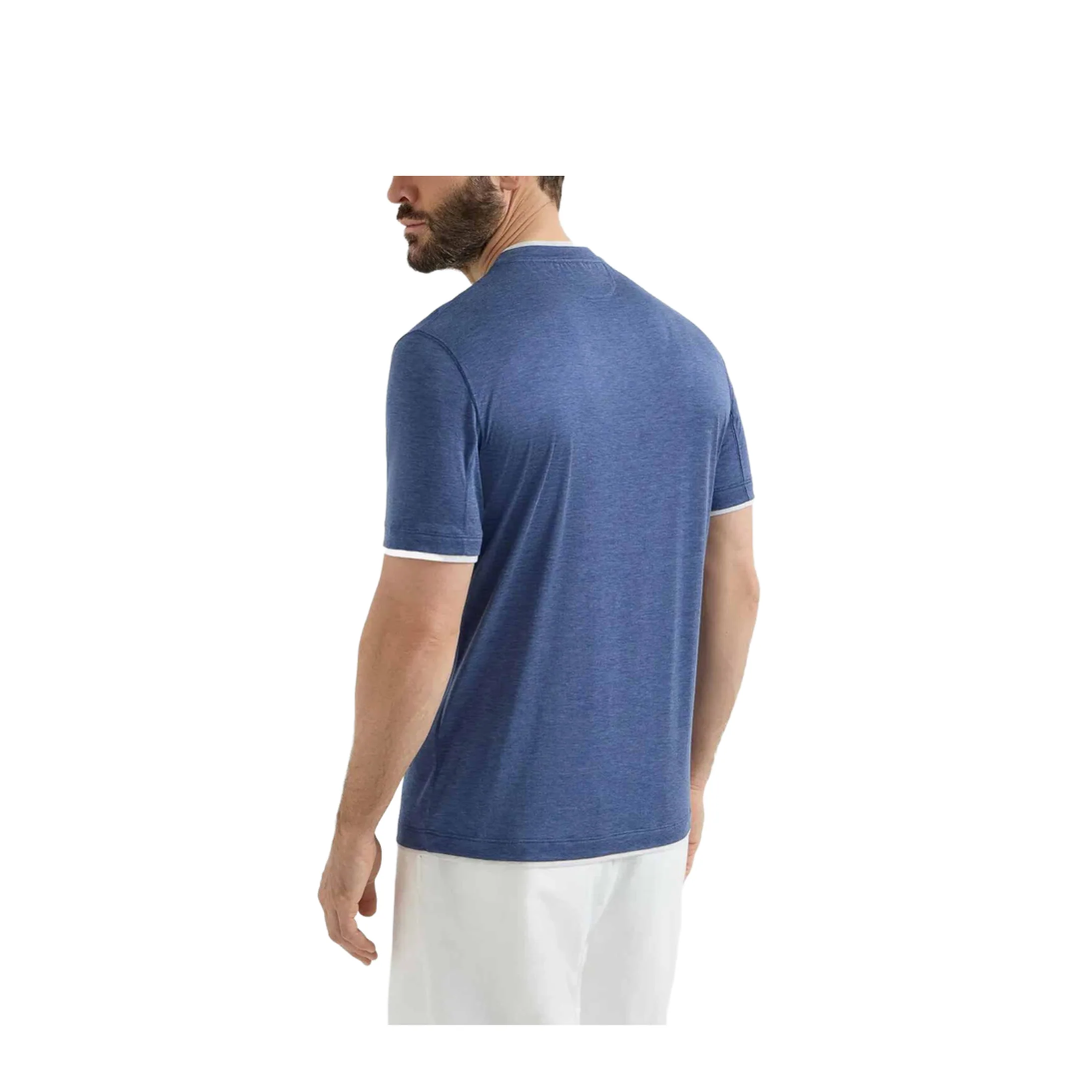 Crew Neck Short Sleeve T-Shirt Blue - Image 2