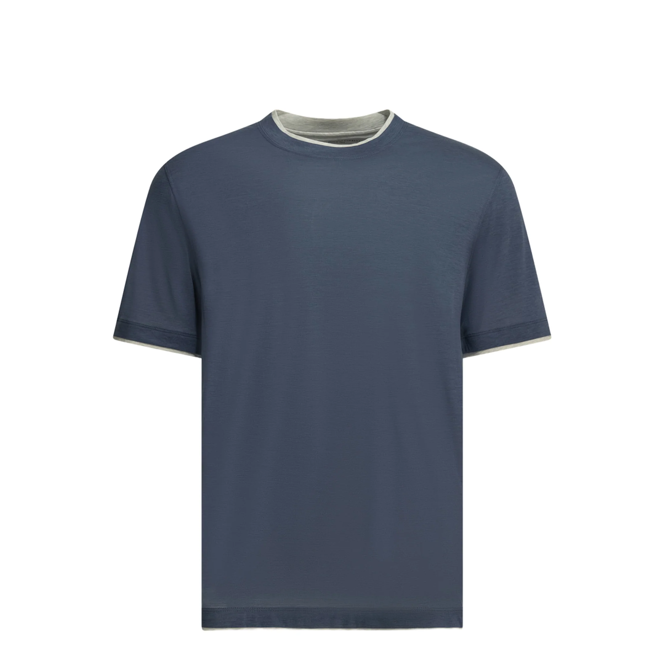 Crew Neck Short Sleeve T-Shirt Blue - Image 4