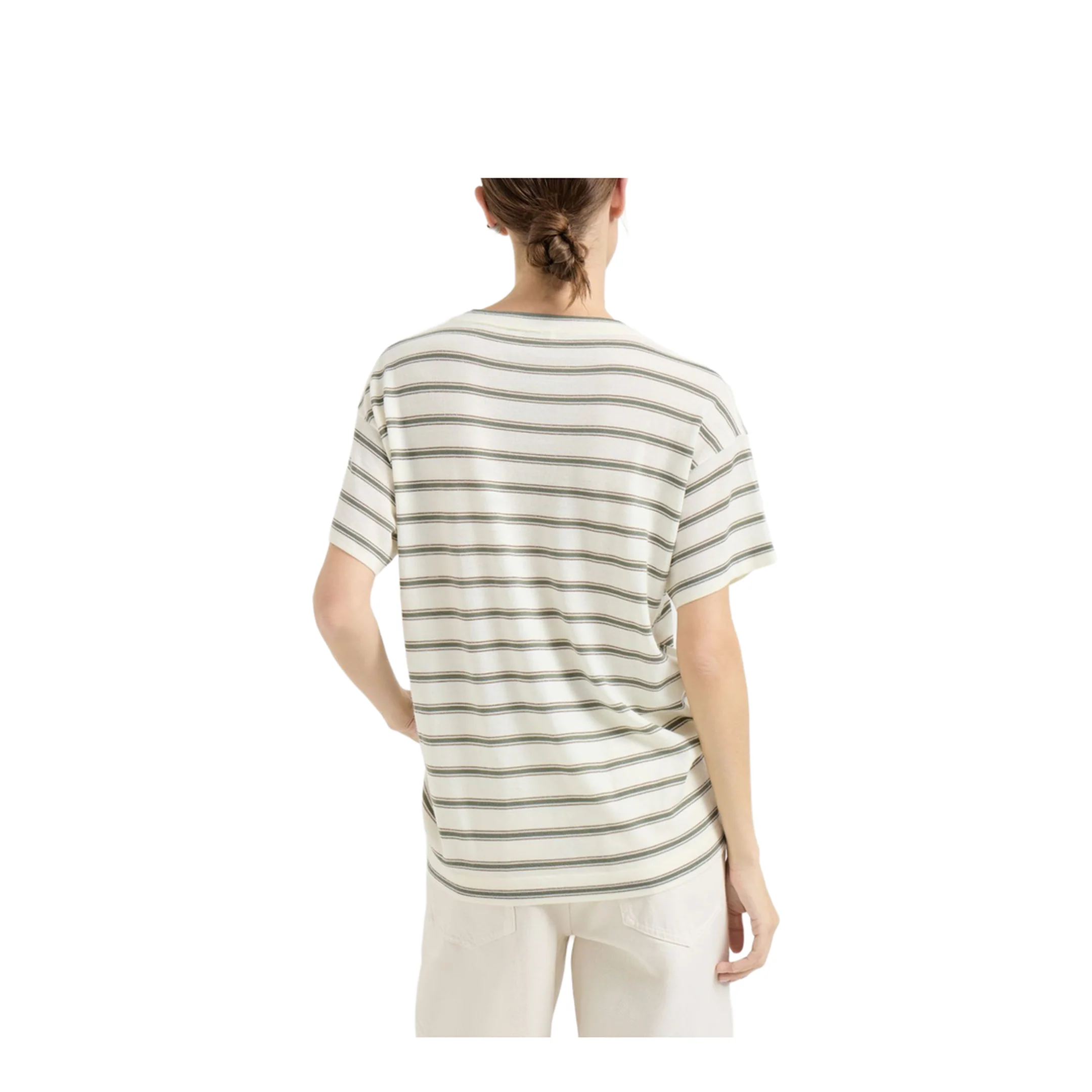 Men's Stripped T-Shirts White - Image 5