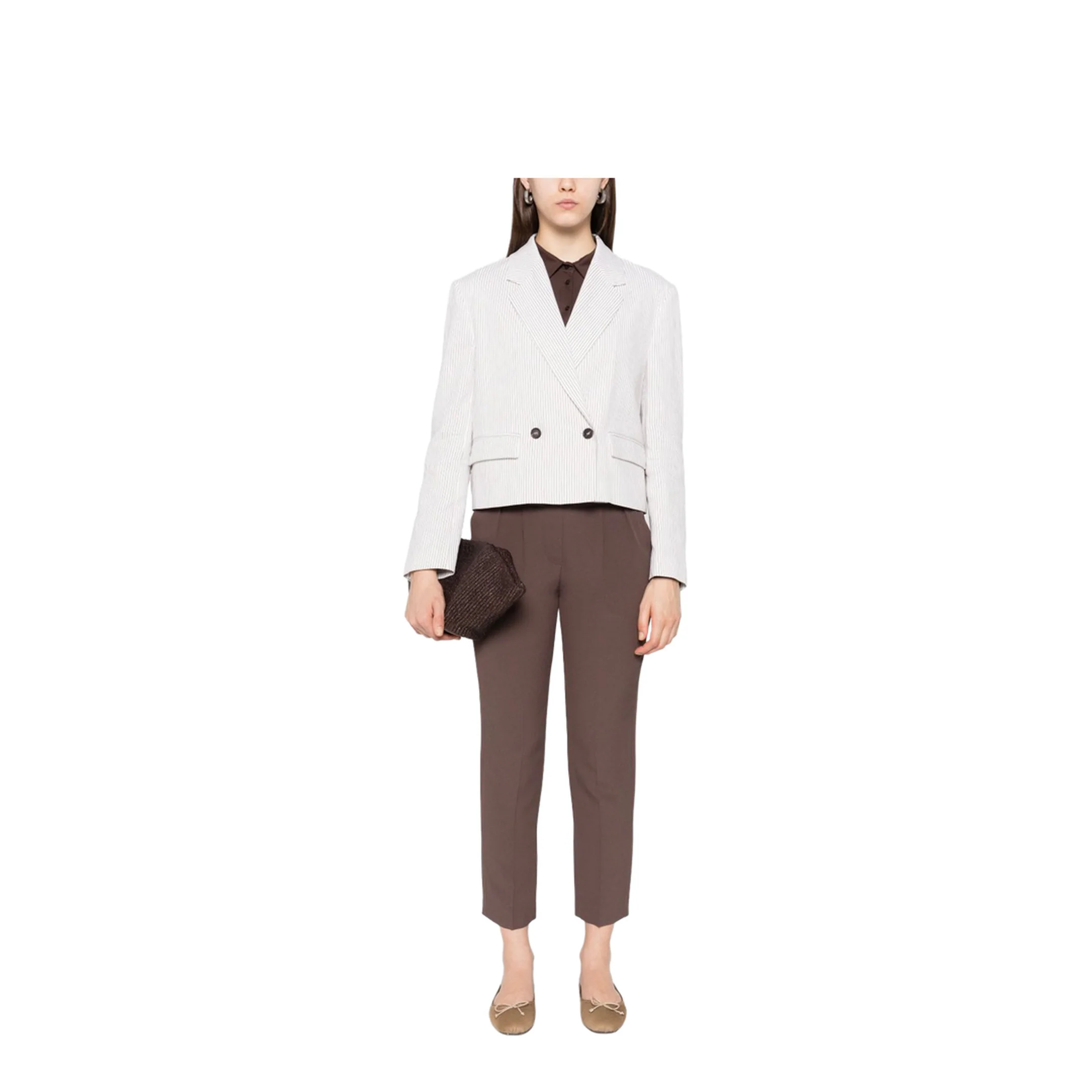 Tailored Jogger Pants - Brown - Image 2