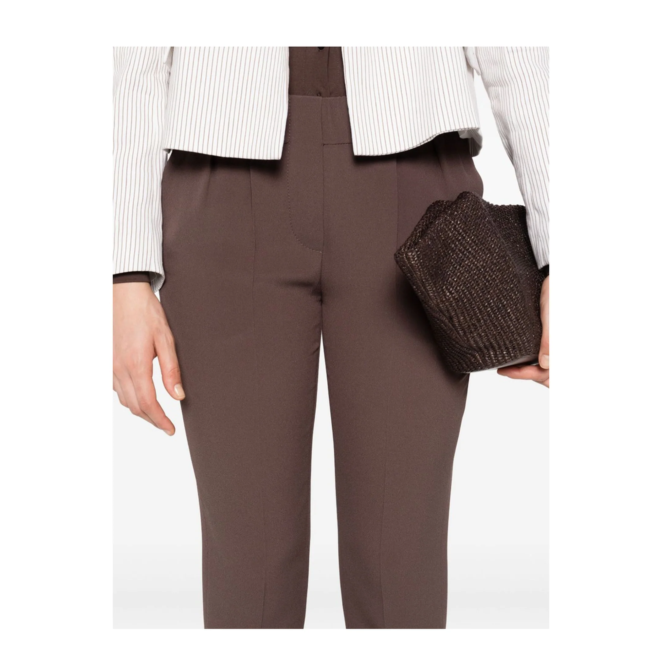 Tailored Jogger Pants - Brown - Image 4