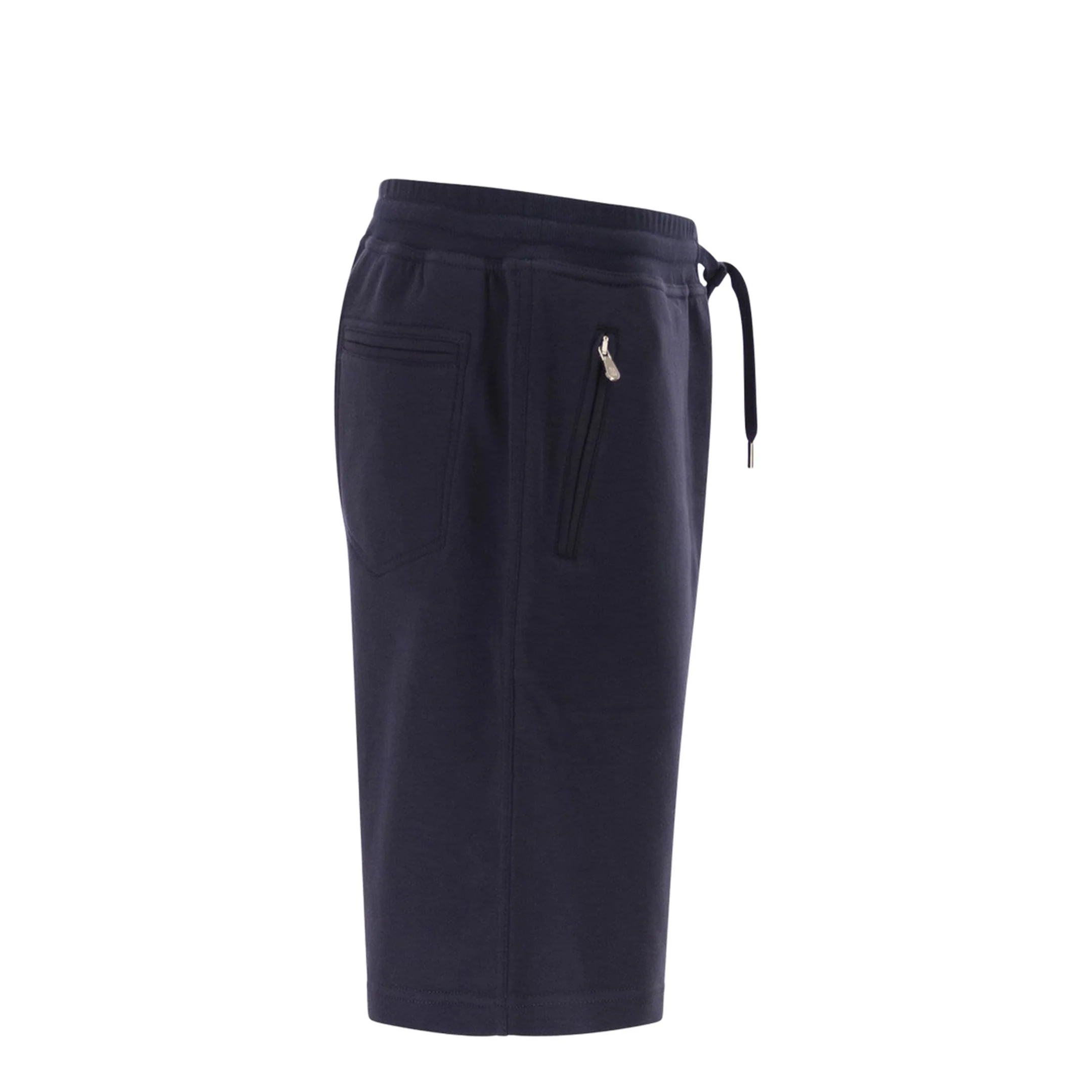 Techno Cotton Fleece Bermuda Shorts Navy Blue - Image 3
