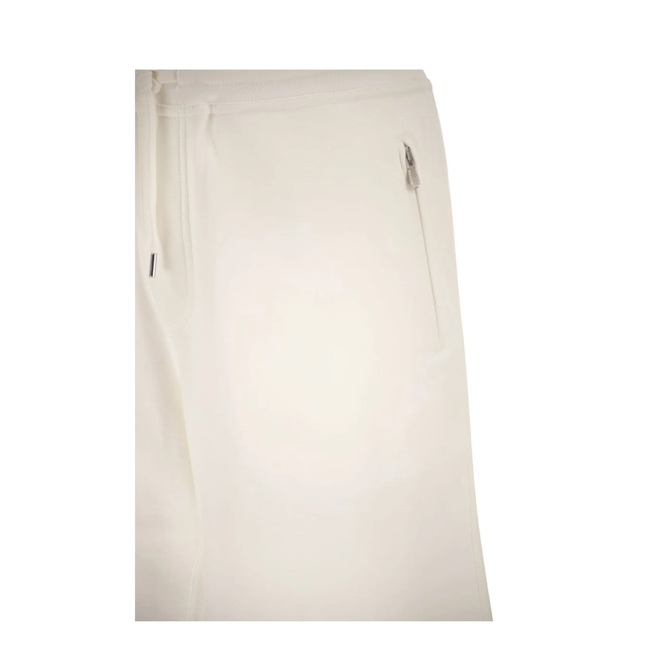 Techno Cotton Fleece Bermuda Shorts White - Image 4