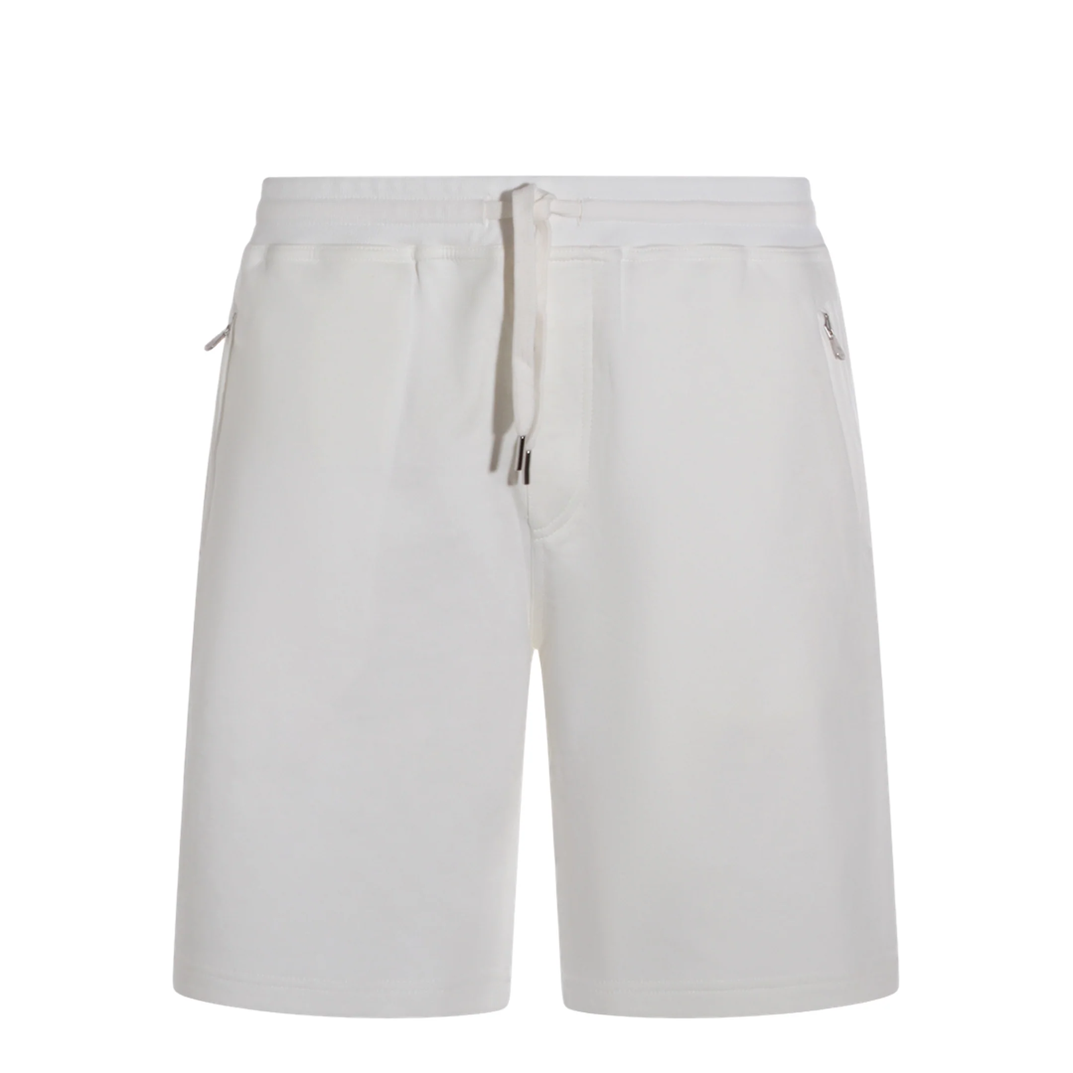 Techno Cotton Fleece Bermuda Shorts White - Image 5