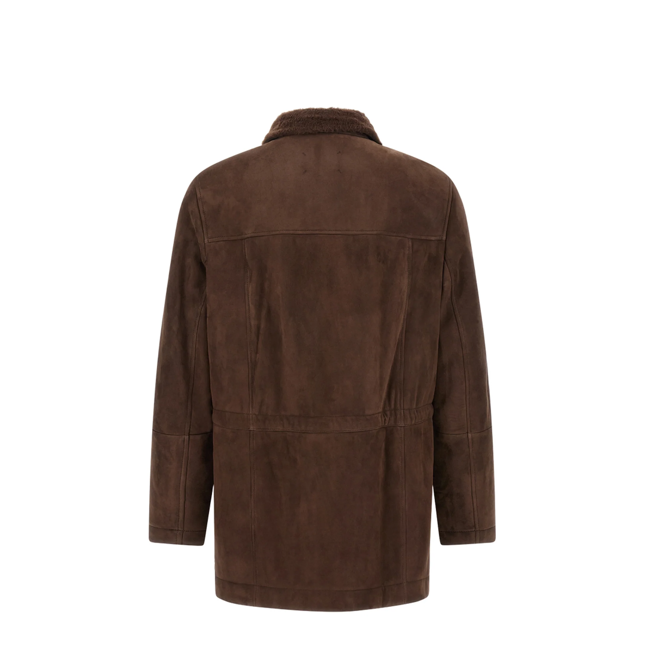 Men's Tone on tone Suede Shearling Coat - Image 4