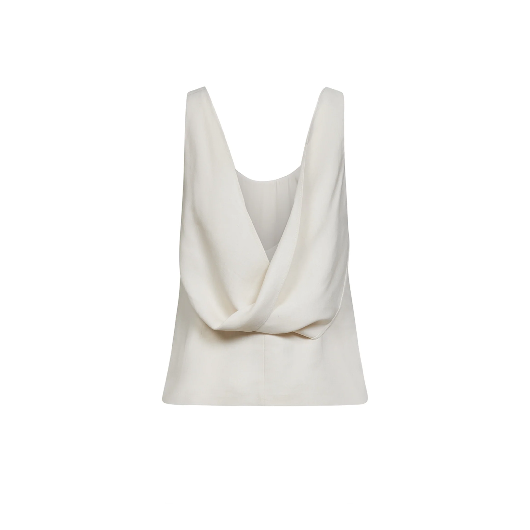 Viscose And Linen Fluid Twill Top Ivory - Image 2