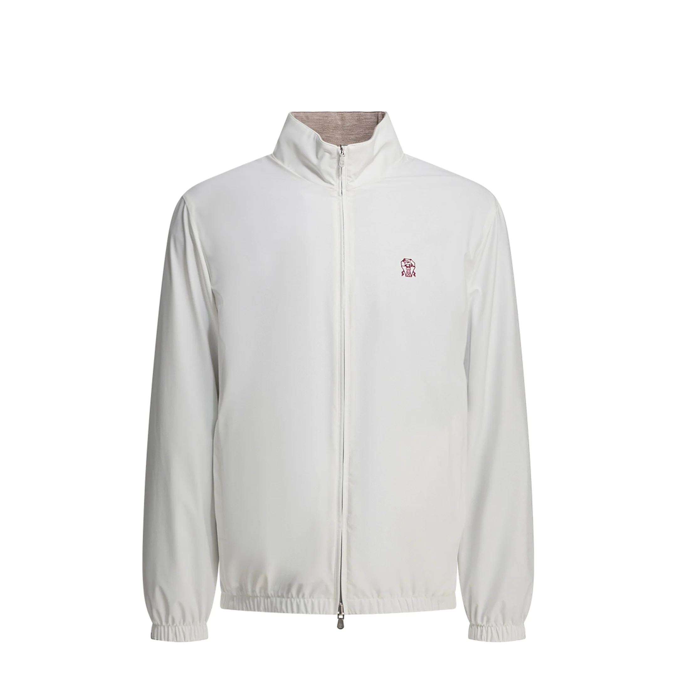 White Polyamide Full-Length Jacket