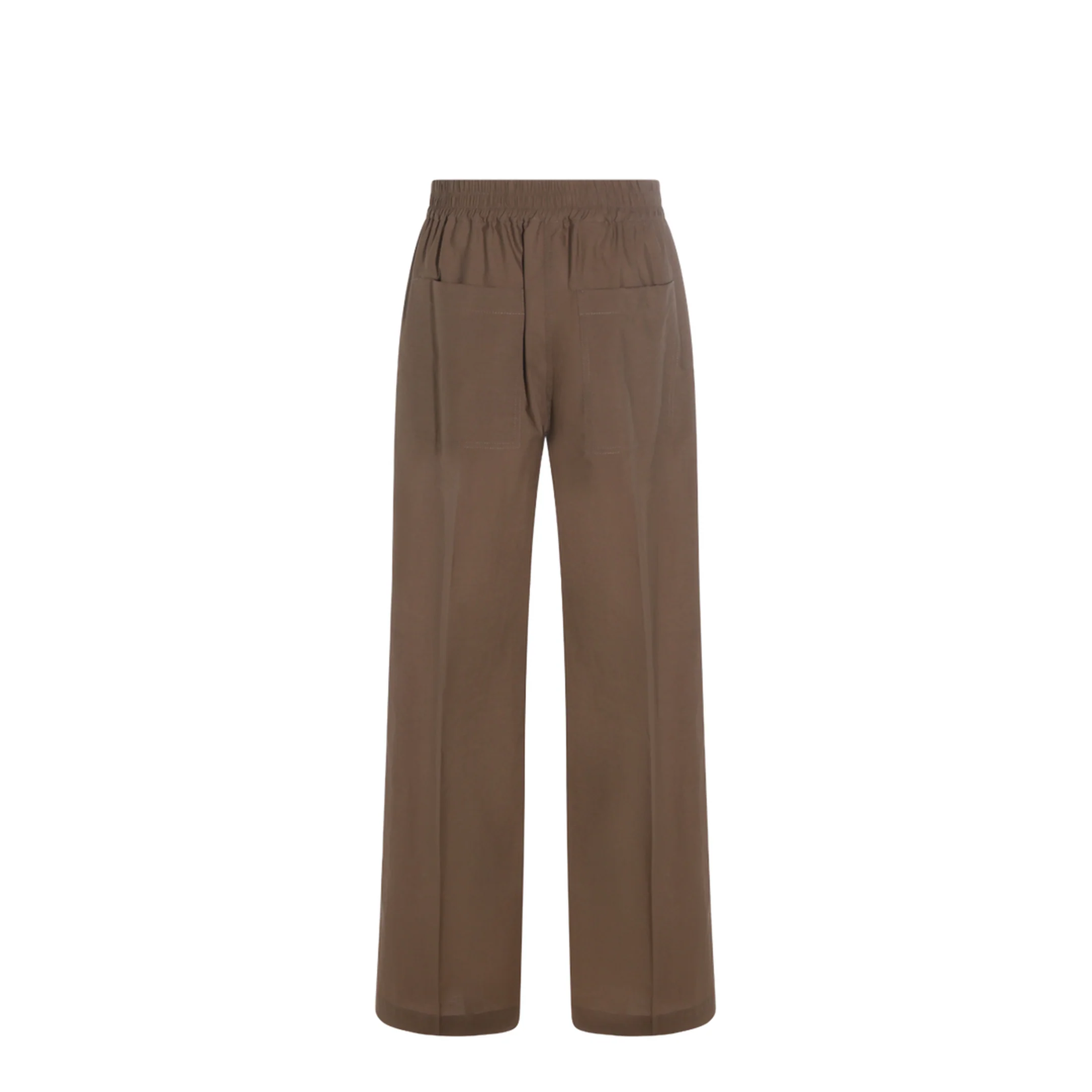 Wide-leg Trousers in Cotton and Nylon Poplin with Elasticated Waistband - Image 3