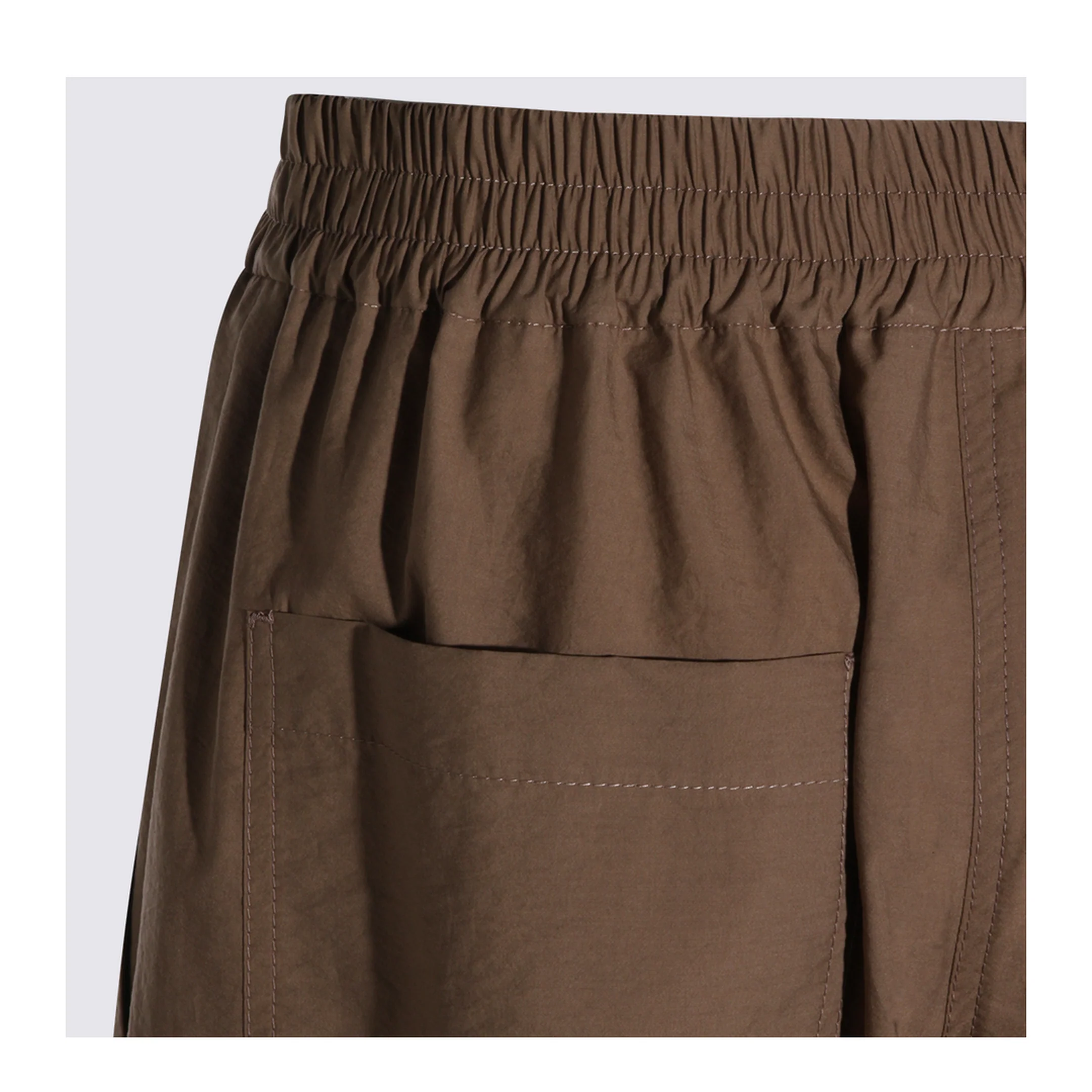 Wide-leg Trousers in Cotton and Nylon Poplin with Elasticated Waistband - Image 5