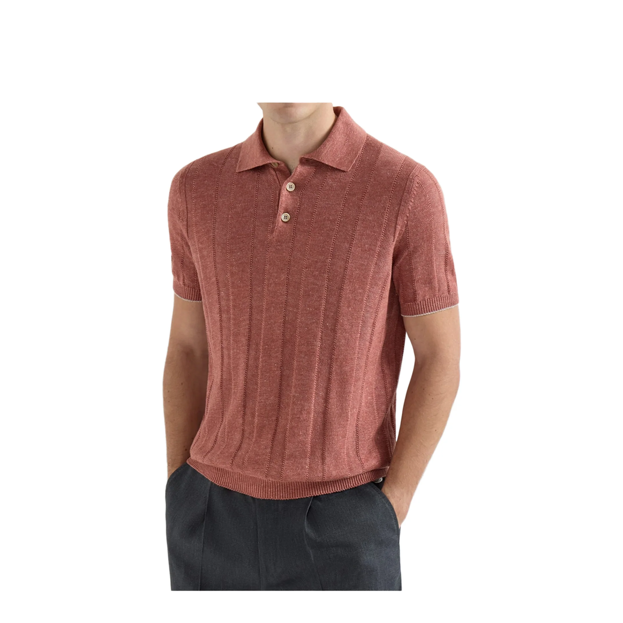 Wide Rib Knit Polo - Image 2