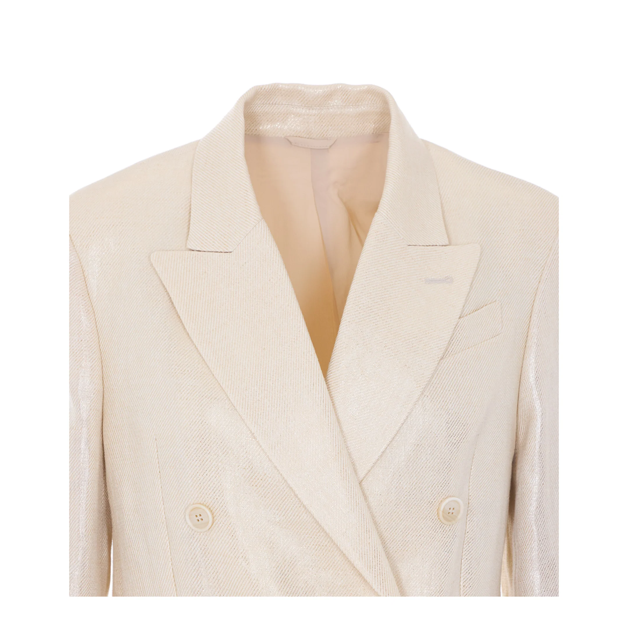 Women's Double-Breasted Blazer - Natural - Image 4