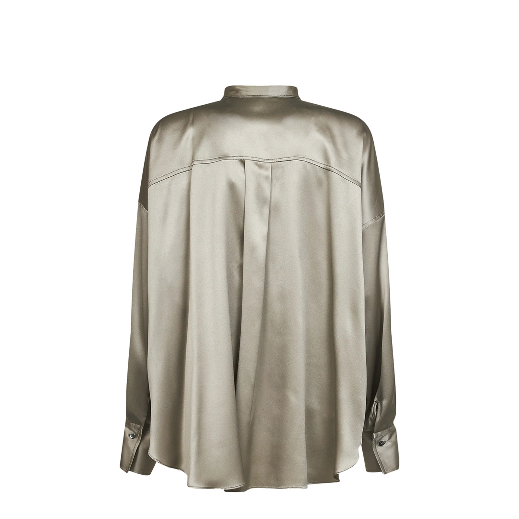 Monili Mandarin-Collar Shirt Green - Image 2