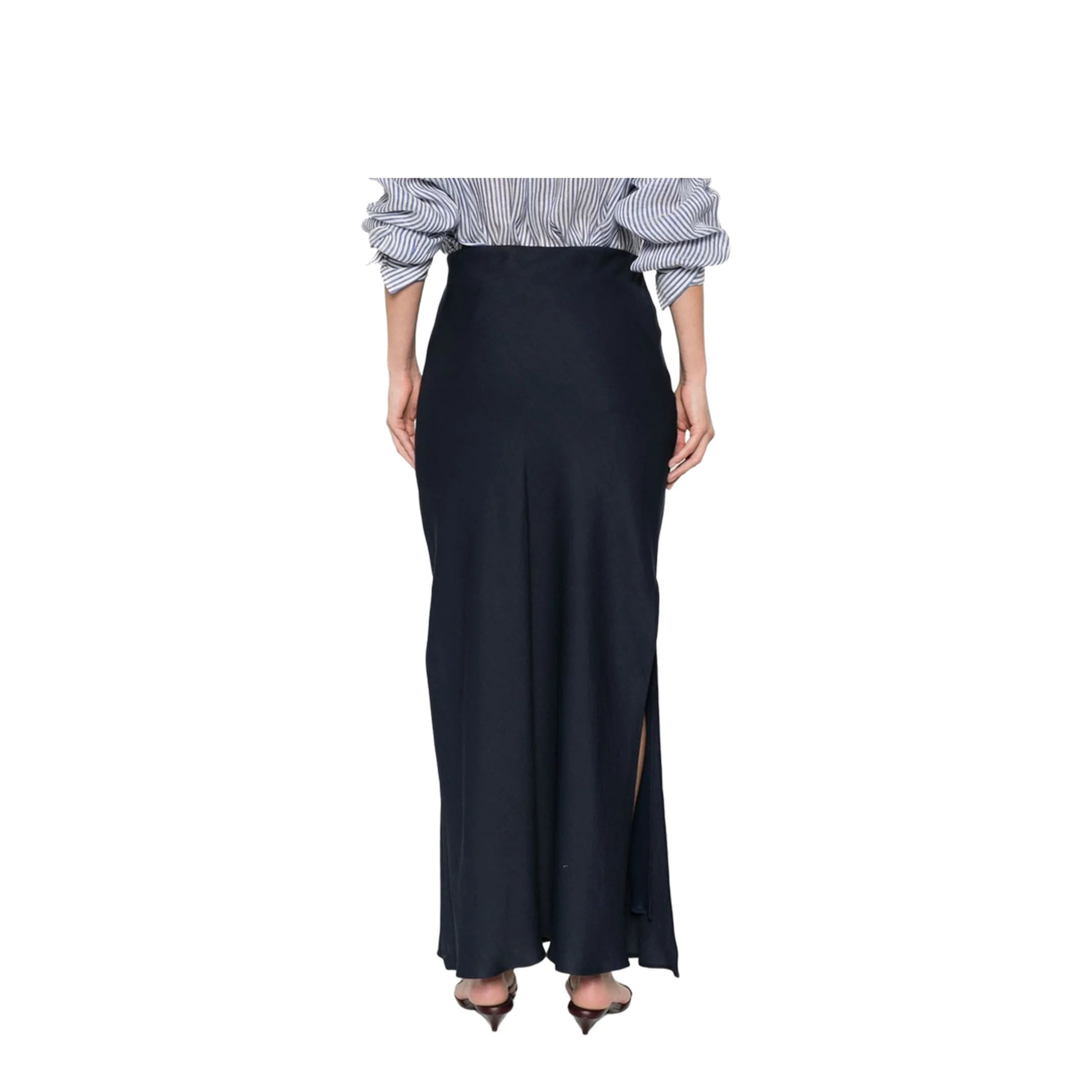 Line Blend Long Skirt Blue - Image 2