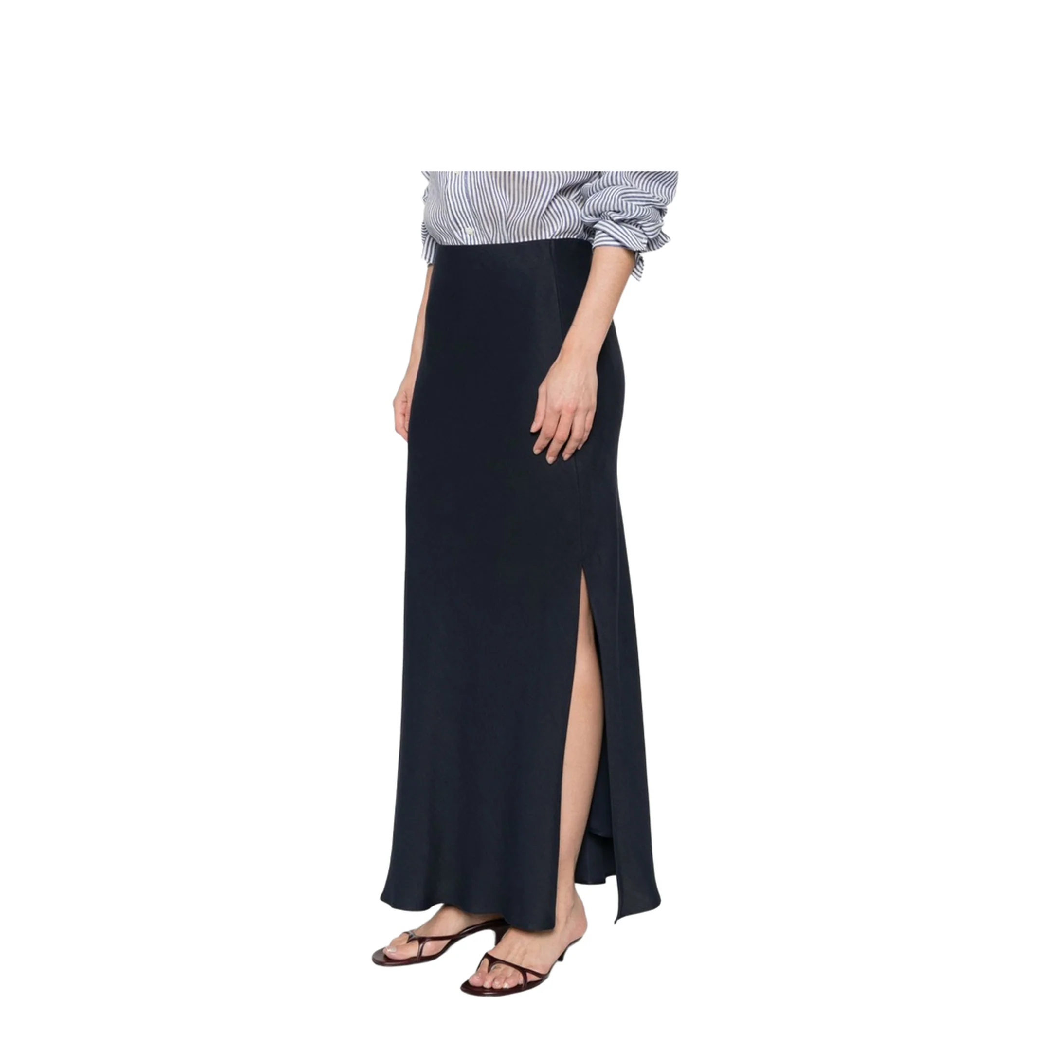 Line Blend Long Skirt Blue - Image 3