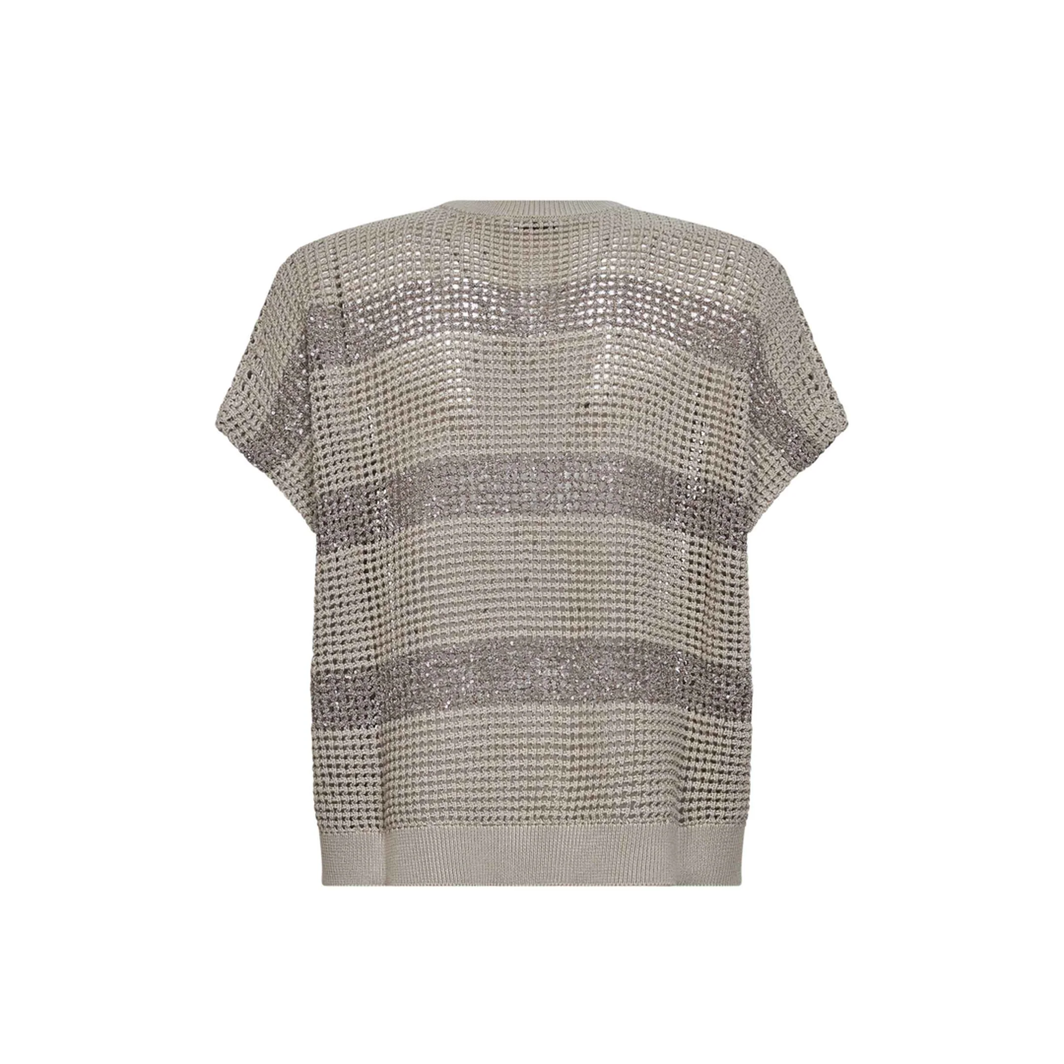 Striped Cotton Knitted Sweater - Beige - Image 2
