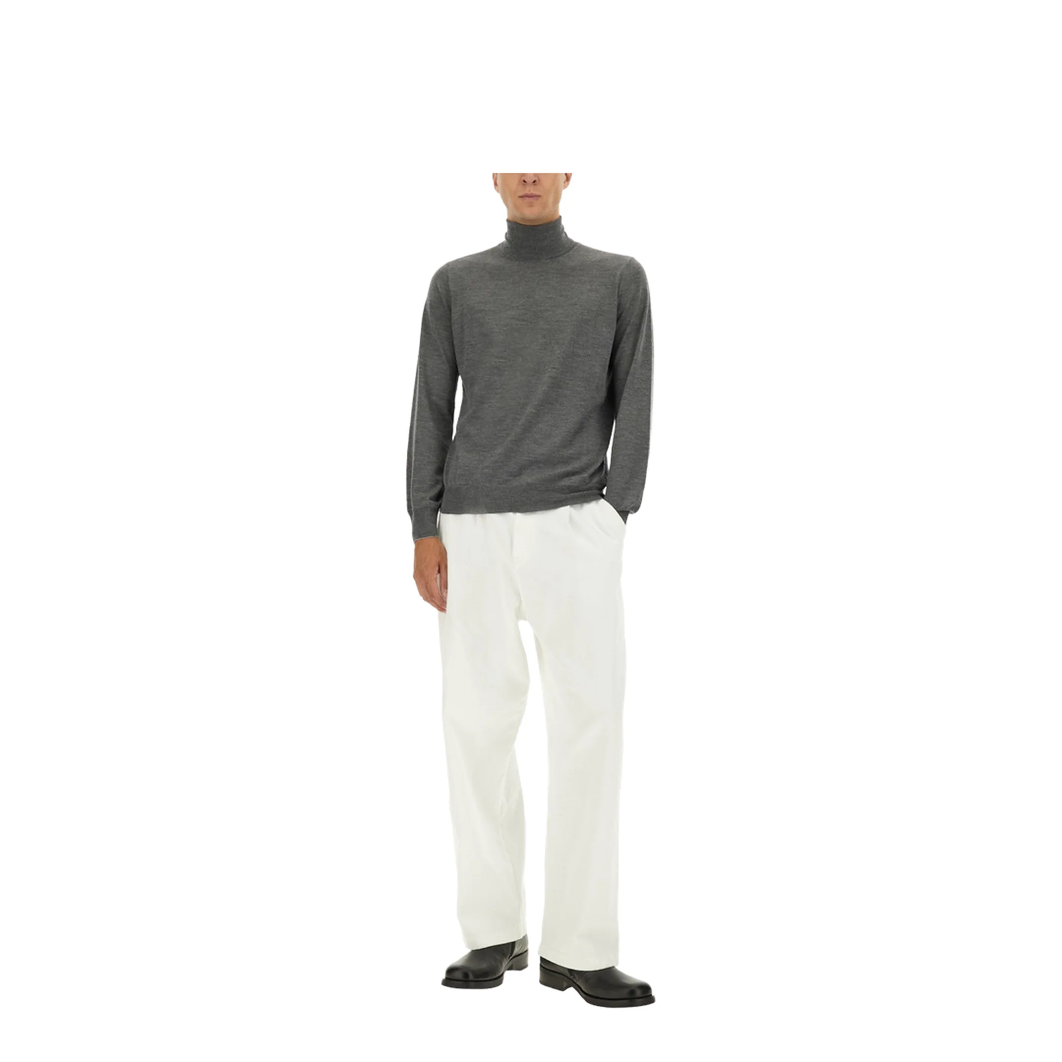 Wool Turtle-Neck Sweater - Grey - Image 2