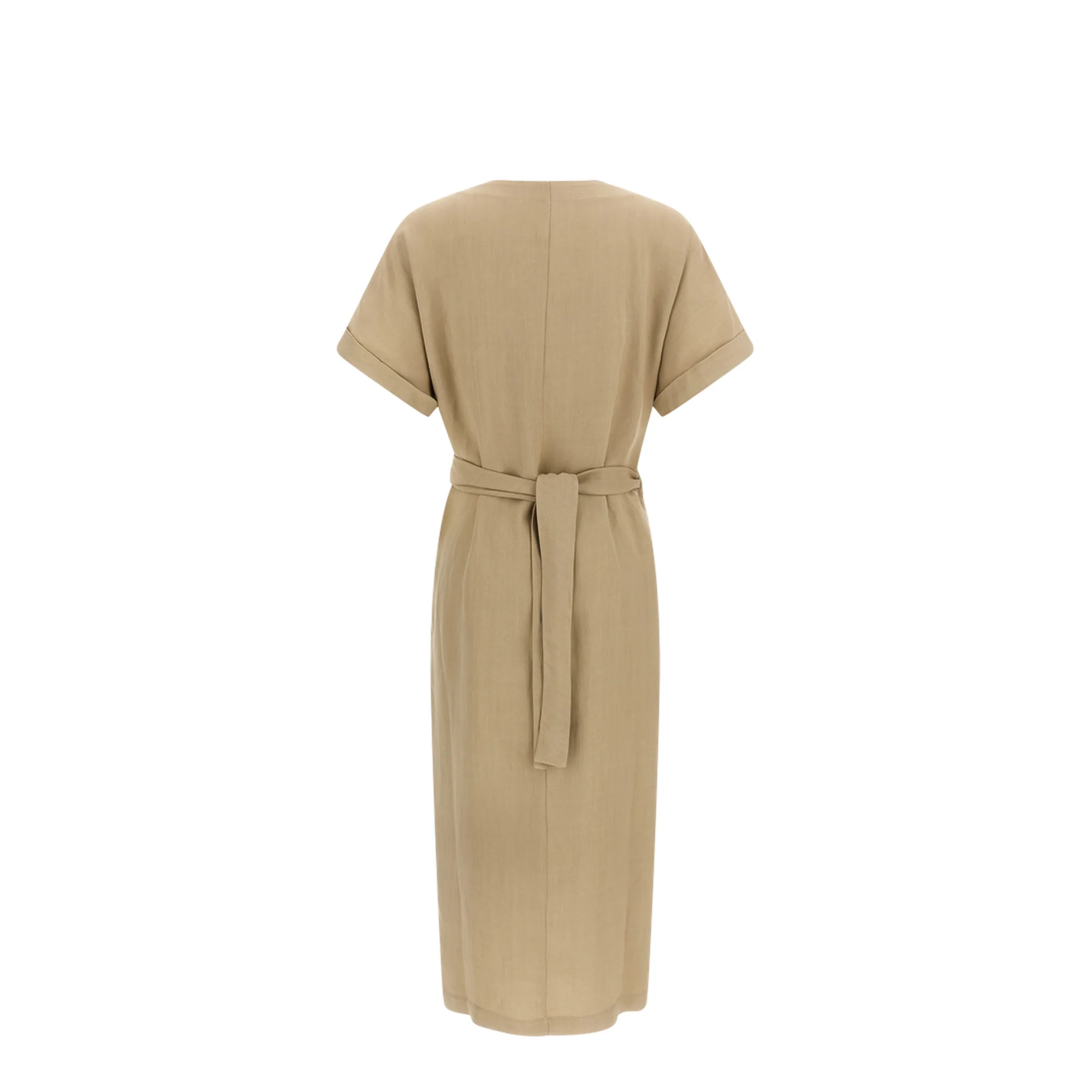 Wrap Dress Beige - Image 2