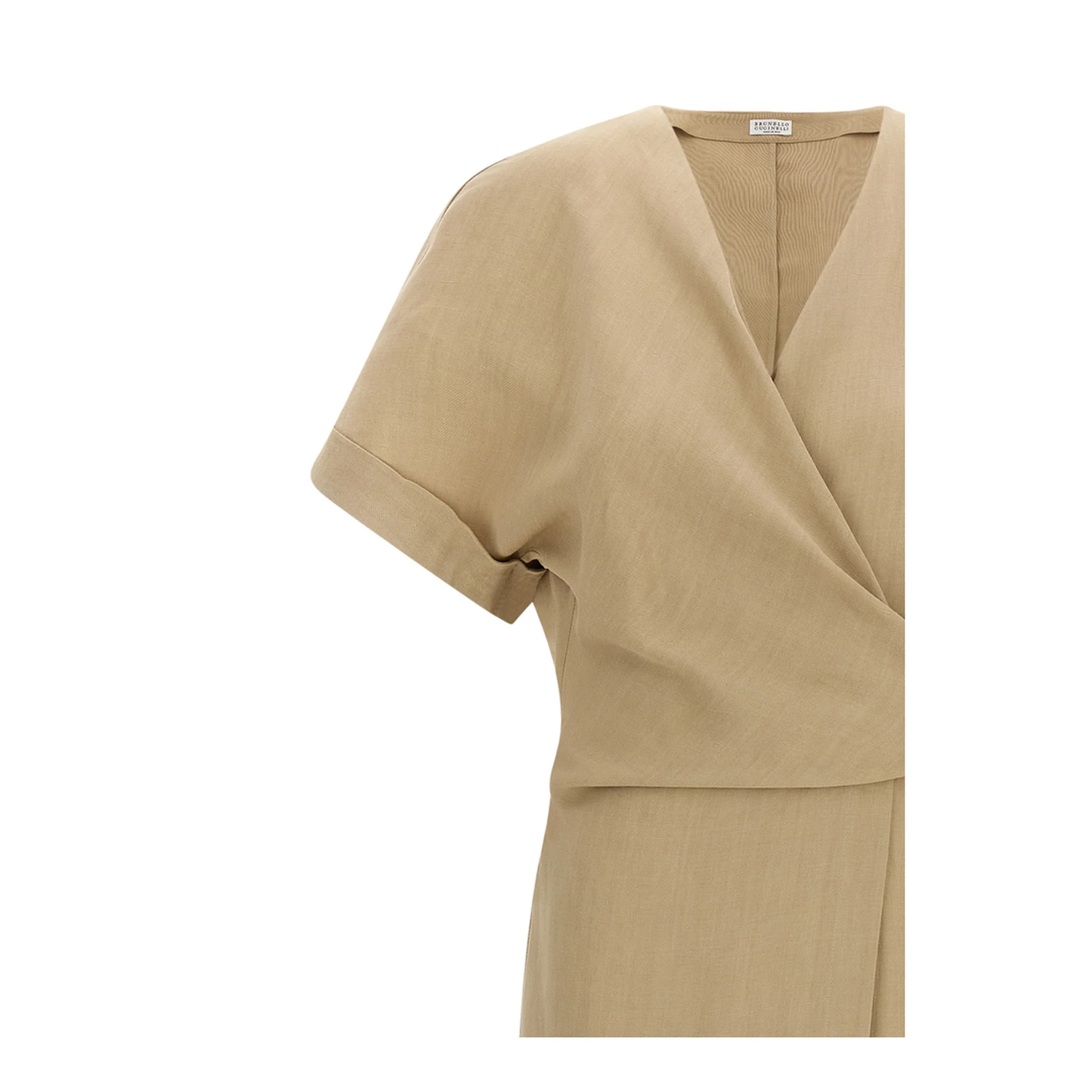 Wrap Dress Beige - Image 3