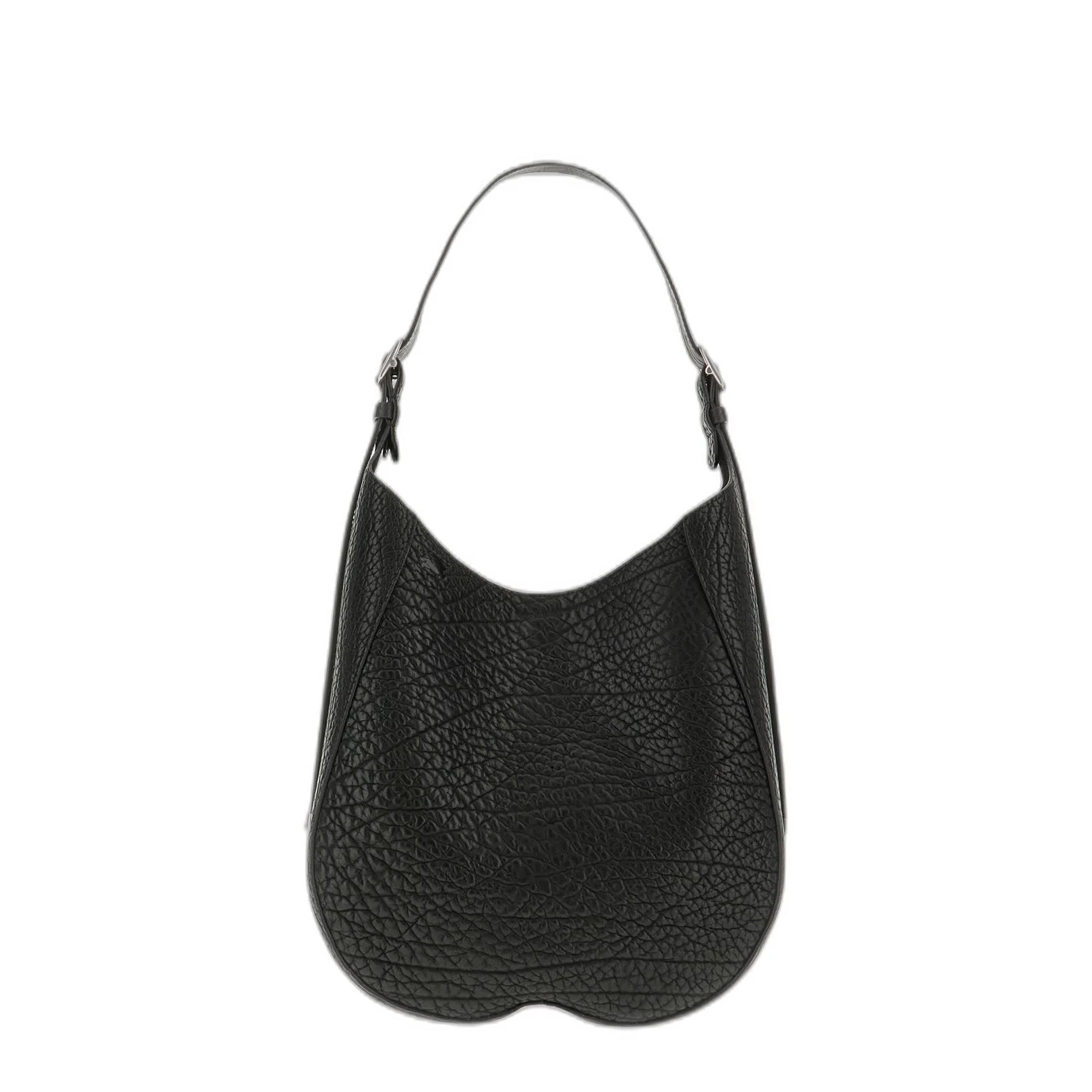 Black Leather Medium Chess Shoulder Bag
