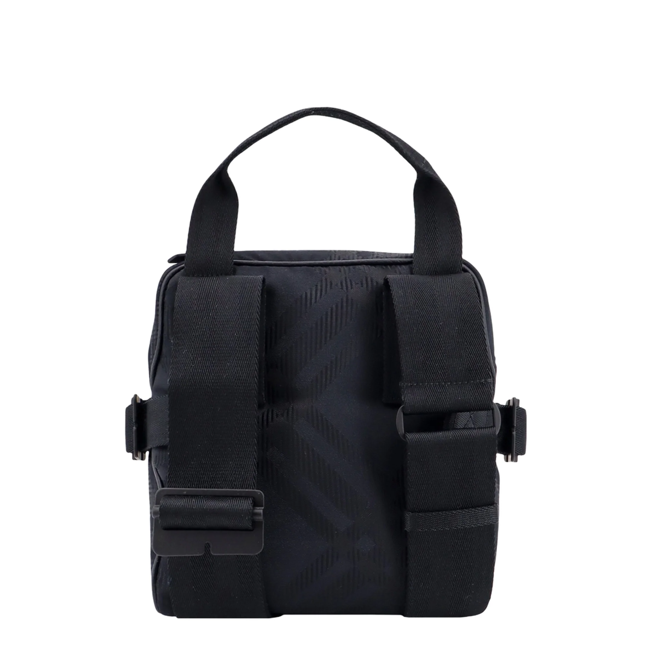 Check Jacquard Crossbody Bag in Black Polyamide - Image 2