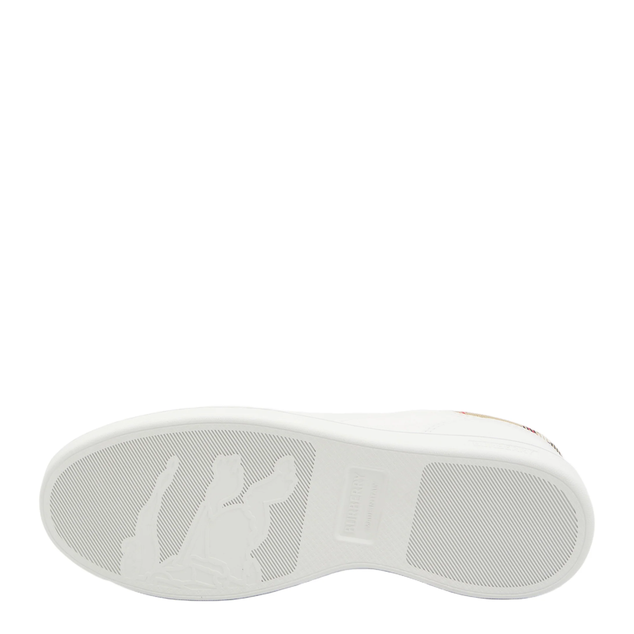 Checked Heel Leather Low-Top Sneakers - Image 4