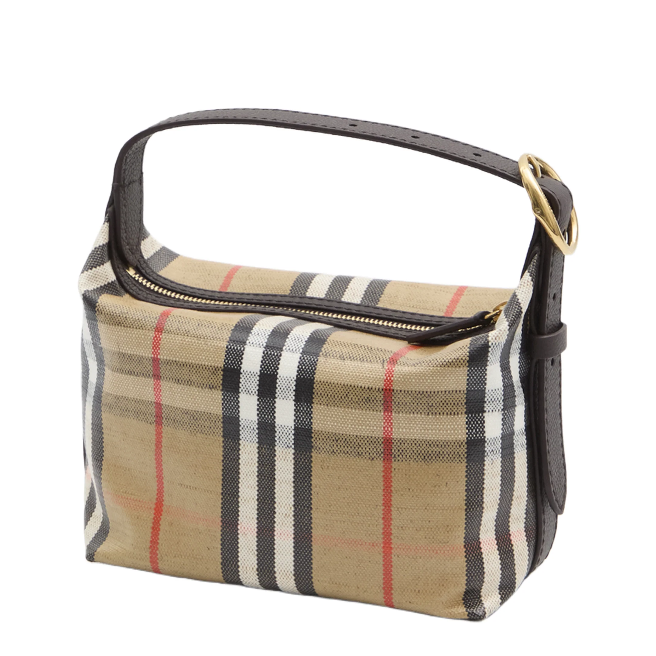 Coated Canvas Handbag With Check Pattern - Image 2