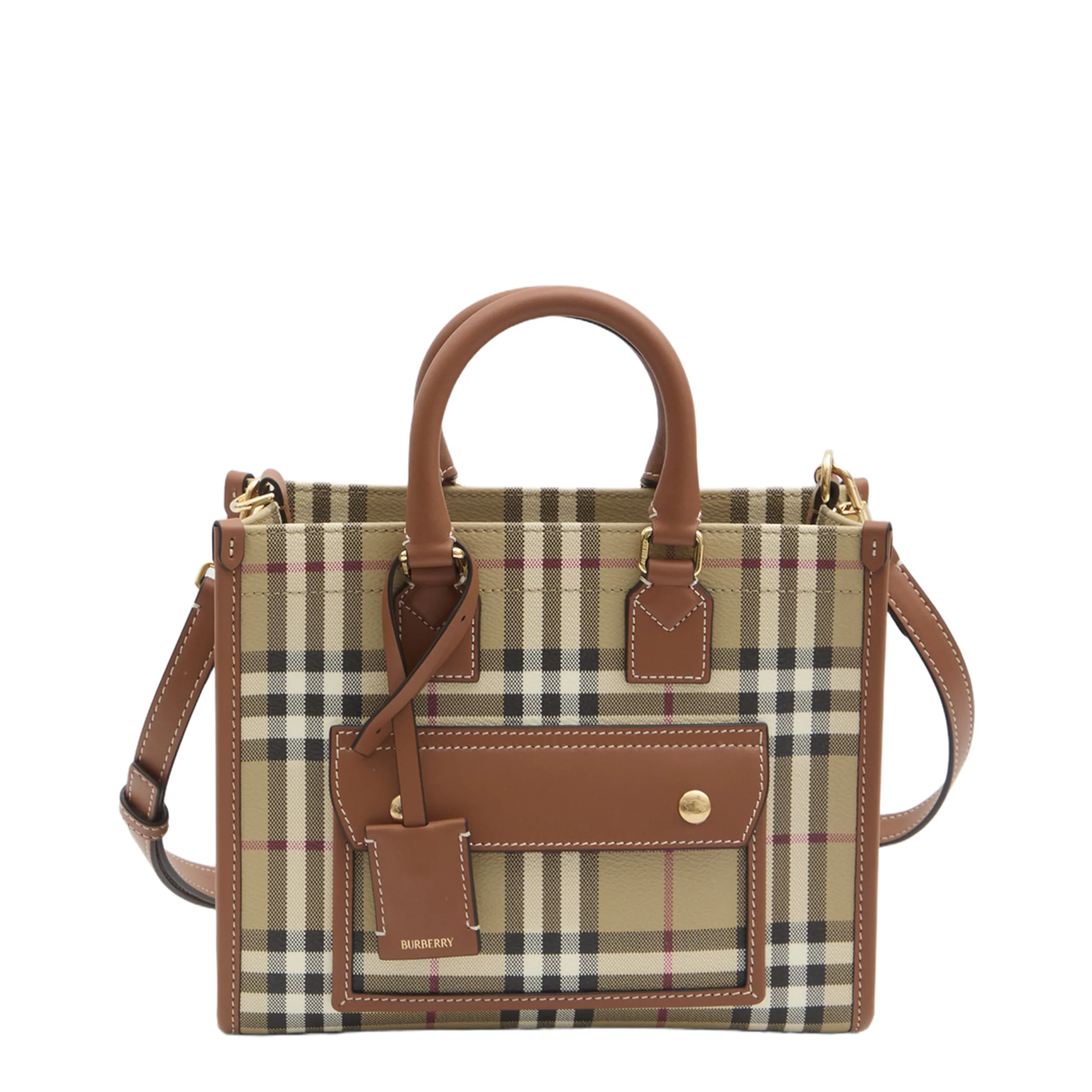 Mini Freya Tote Bag Check Coated Cotton Blend