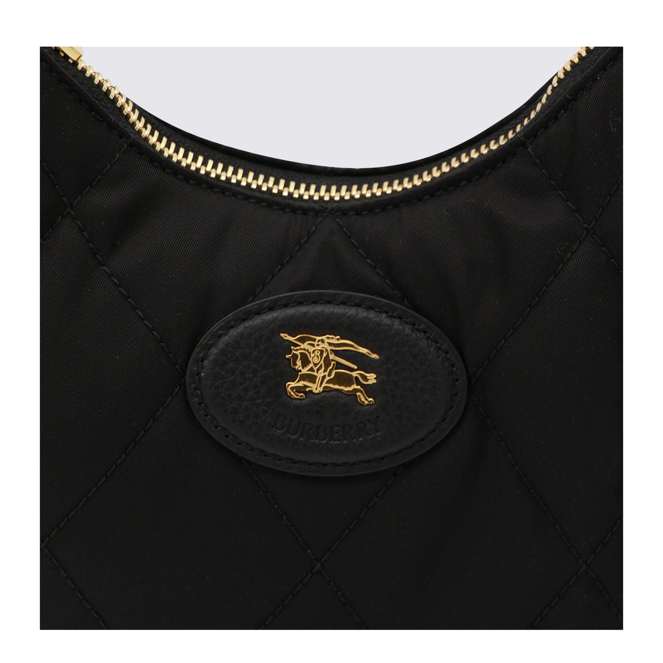 Horseshoe Nylon Crossbody Bag - Black - Image 4
