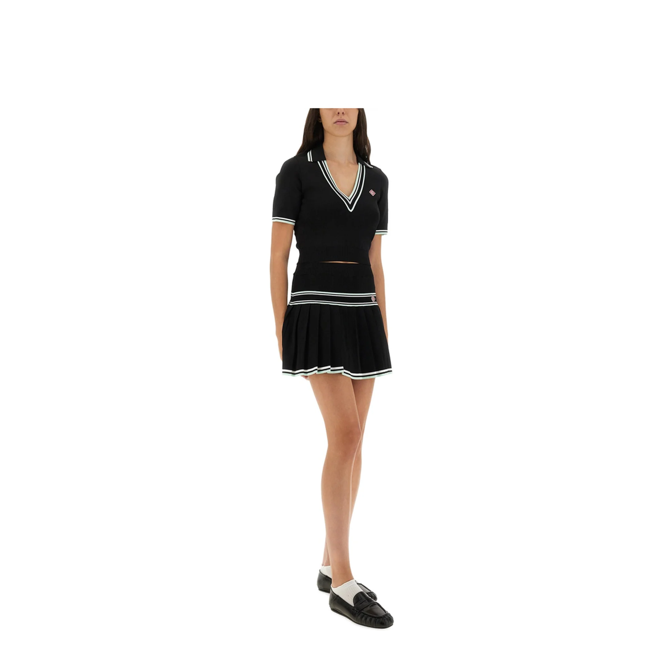 Viscose V-Neck Polo Shirt - Image 2