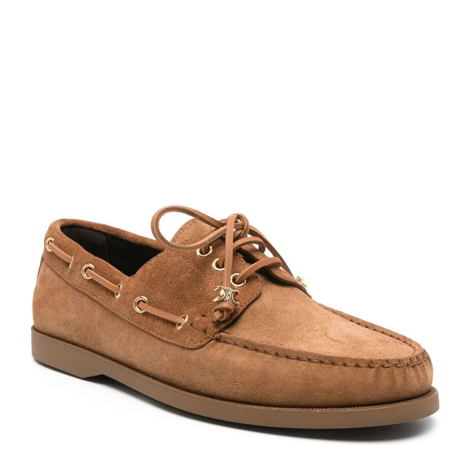 Bateau in Suede Calfskin - Dark Havana - Image 2