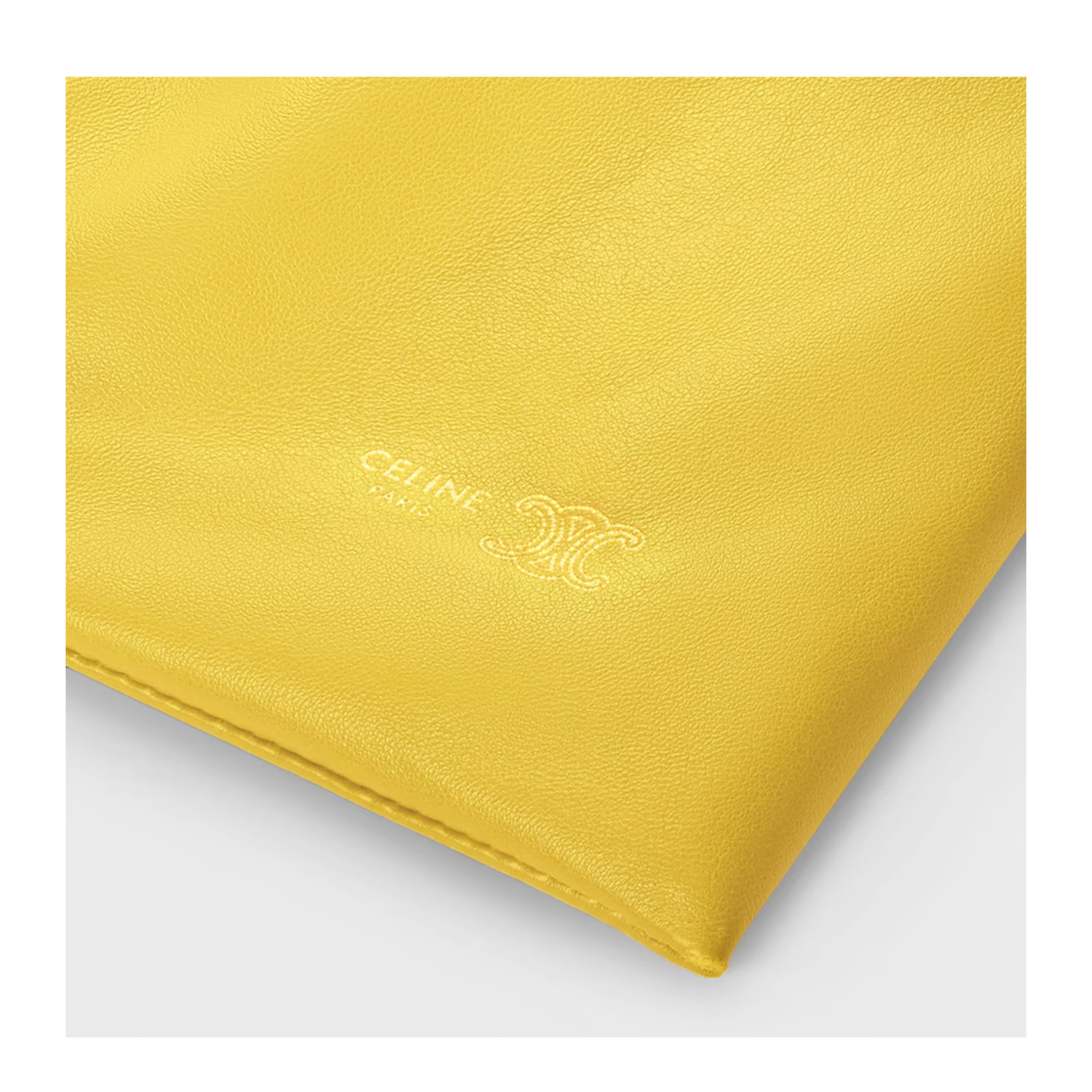 Drawstring Pouch Small Leather Bucket Bag - Yellow - Image 4