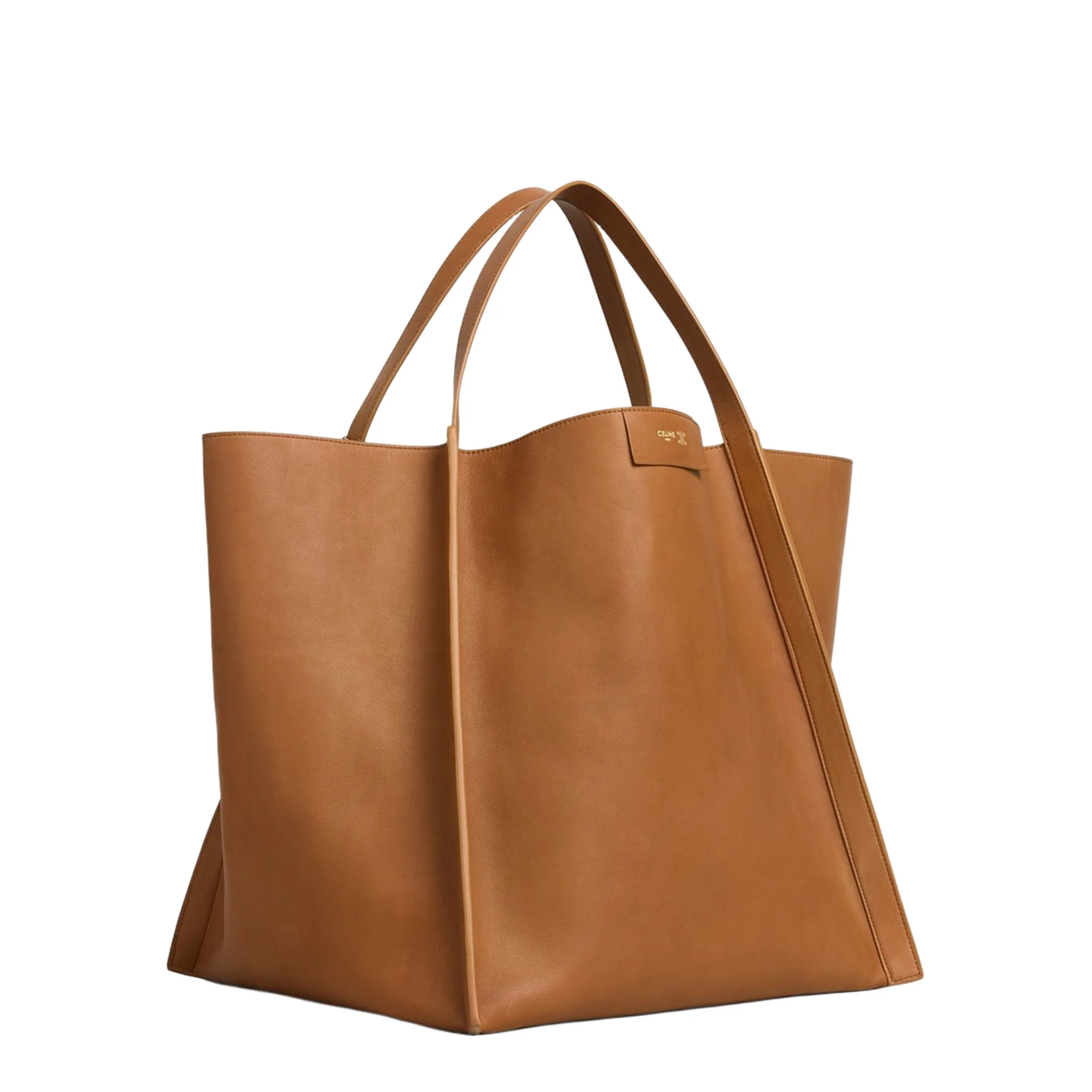 Double Cube Leather Handbag - Brown - Image 2