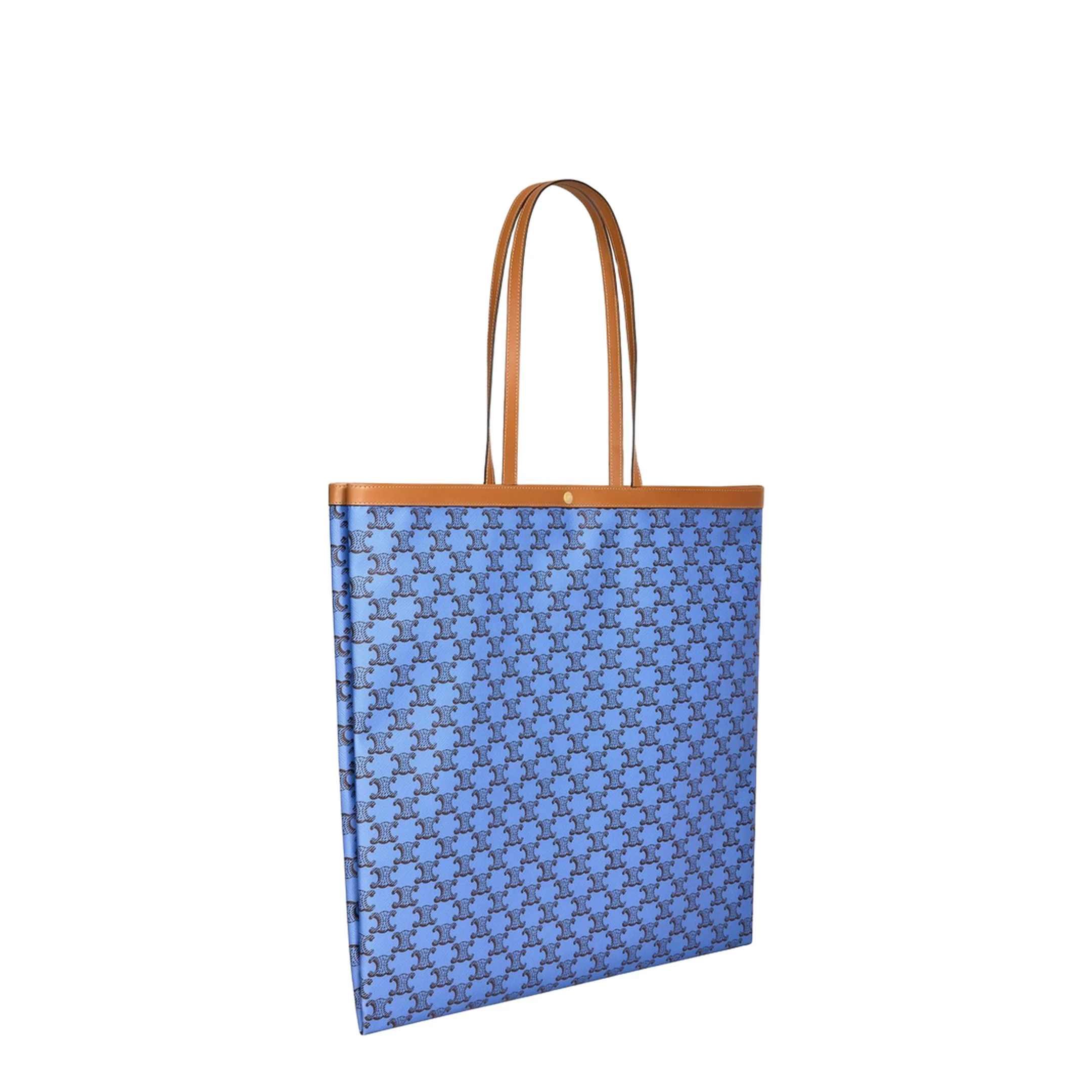 Triomphe Large Flat Canvas Shopper - Blue - Image 4