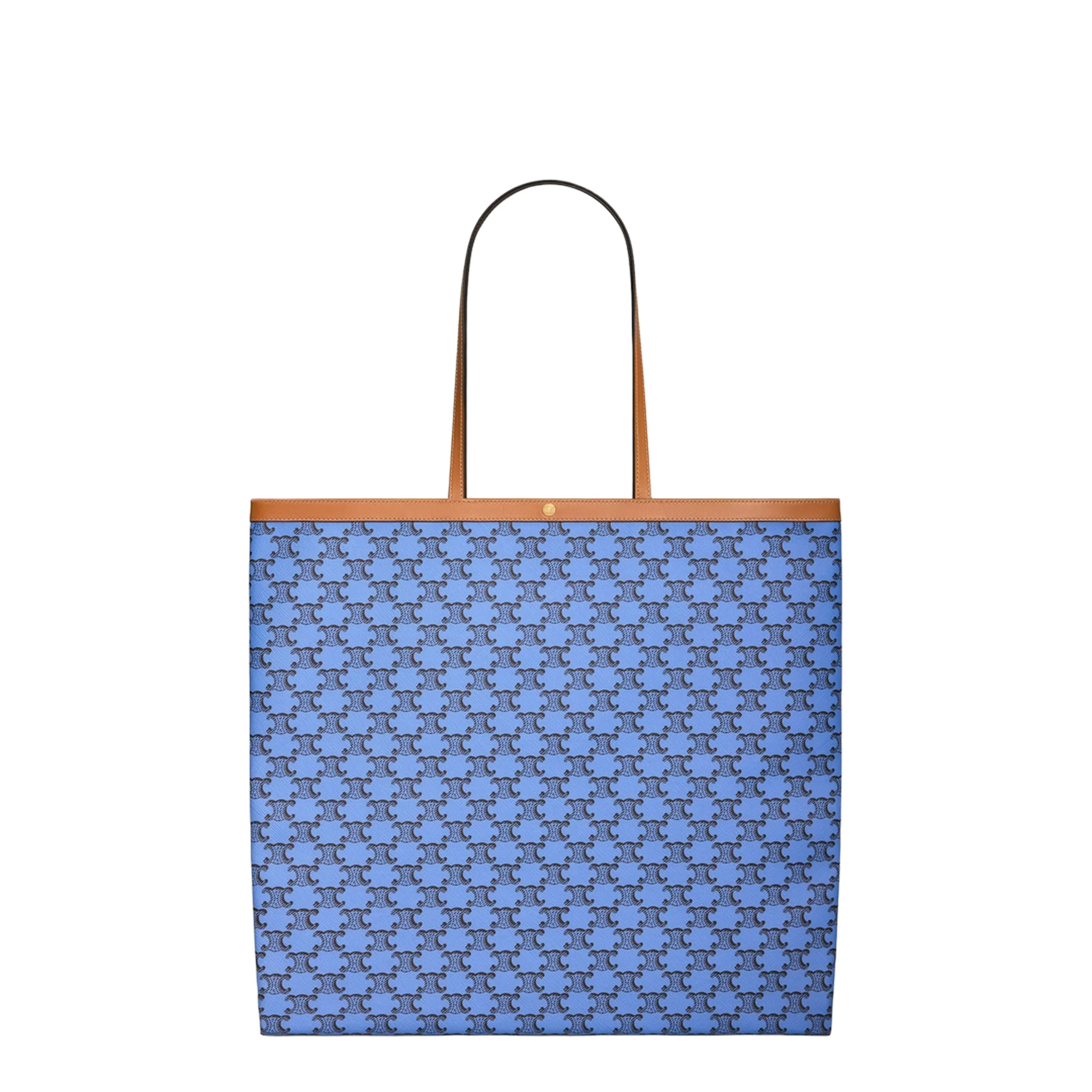 Triomphe Large Flat Canvas Shopper - Blue - Image 5