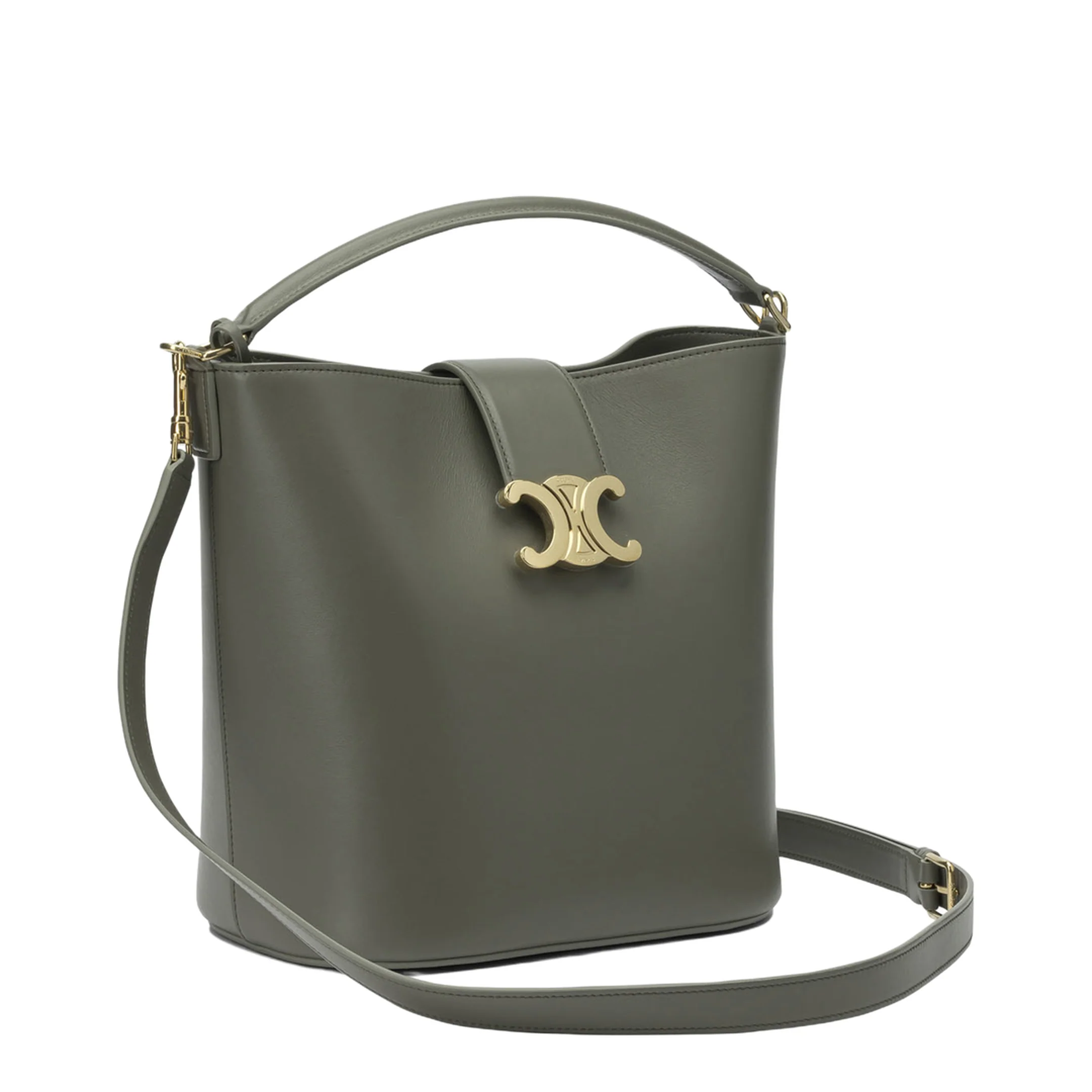 Louise Medium Calfskin Bucket Bag - Golden Khaki - Image 2