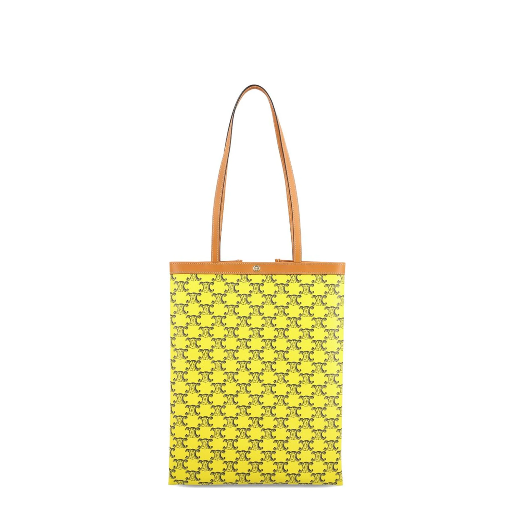 Medium Calfskin Flat Shopper - Yellow - Image 4