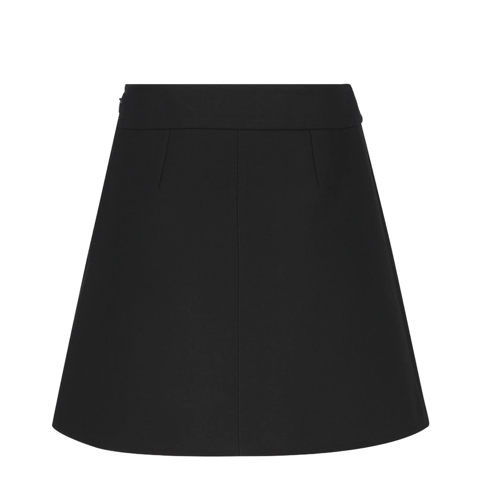 Trapeze Mini Skirt in Gauffered Double Wool - Image 2