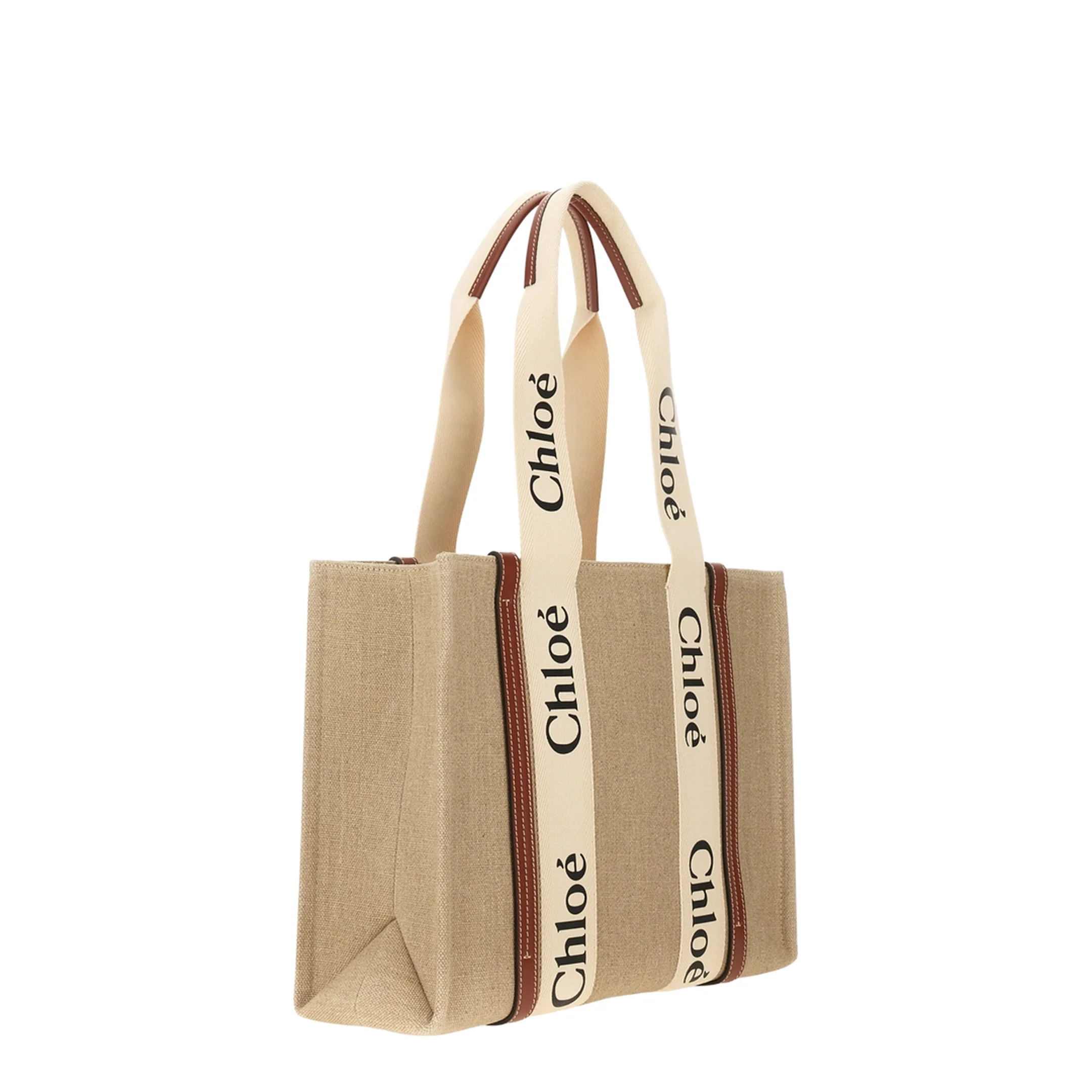 Double Long Handle Linen Bag with Logo - Image 5