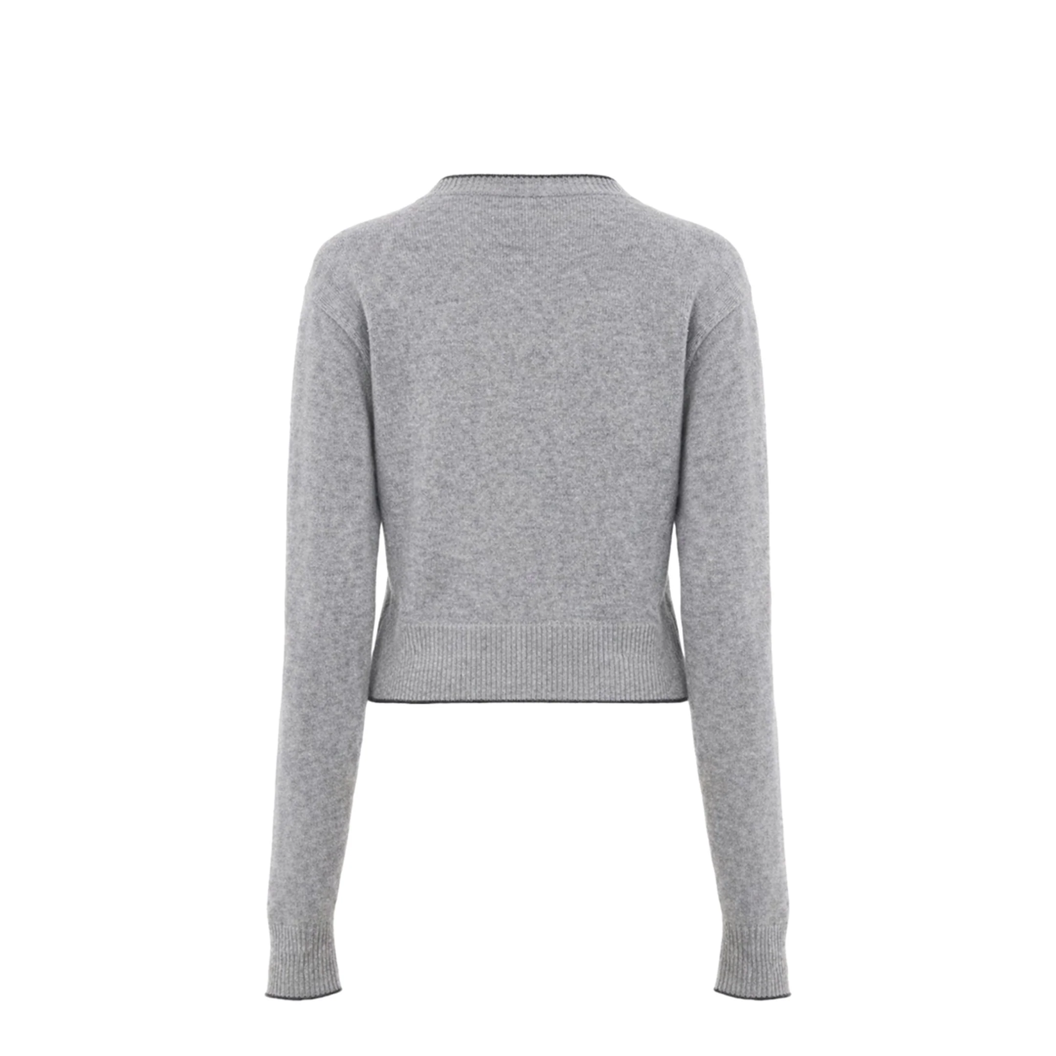 Grey Cardigan With Frontal Buttons Closure - Image 2