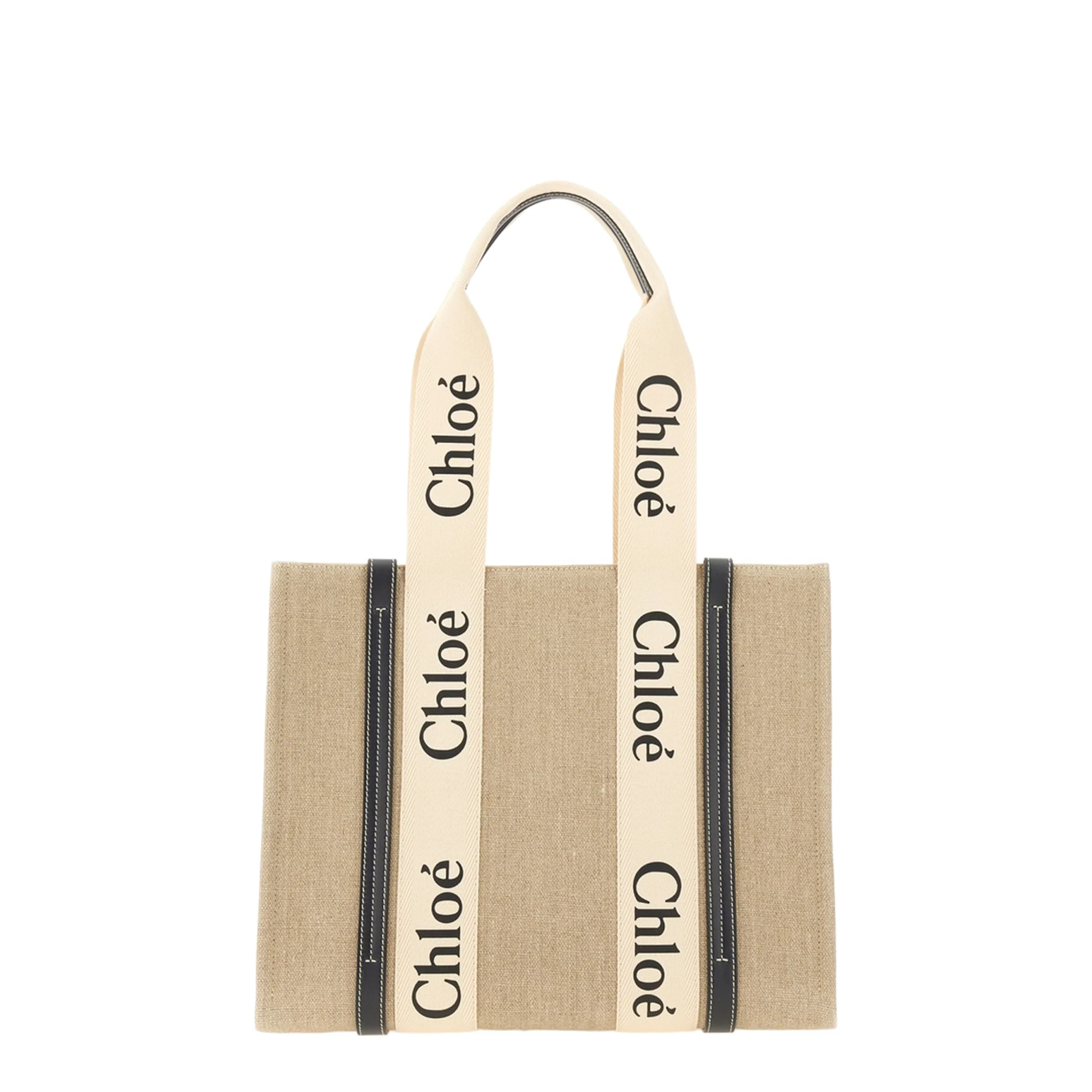 Linen Bag with Double Logo Handles - Image 3