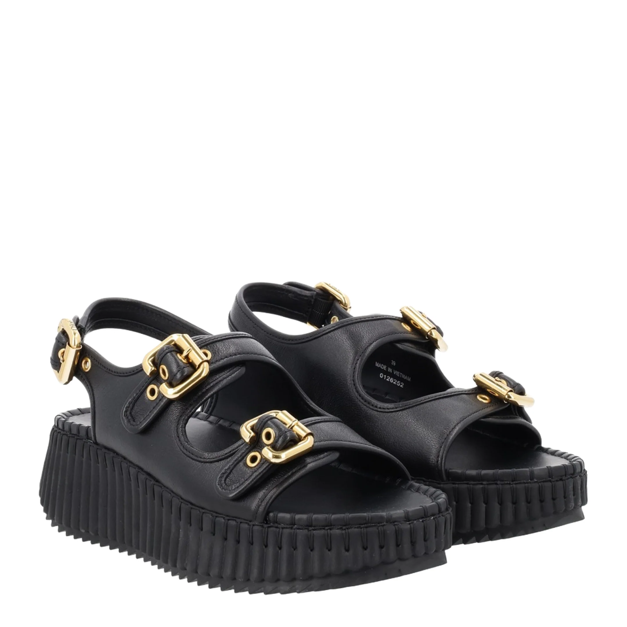 Nama Sandal With Wedge in Black - Image 2