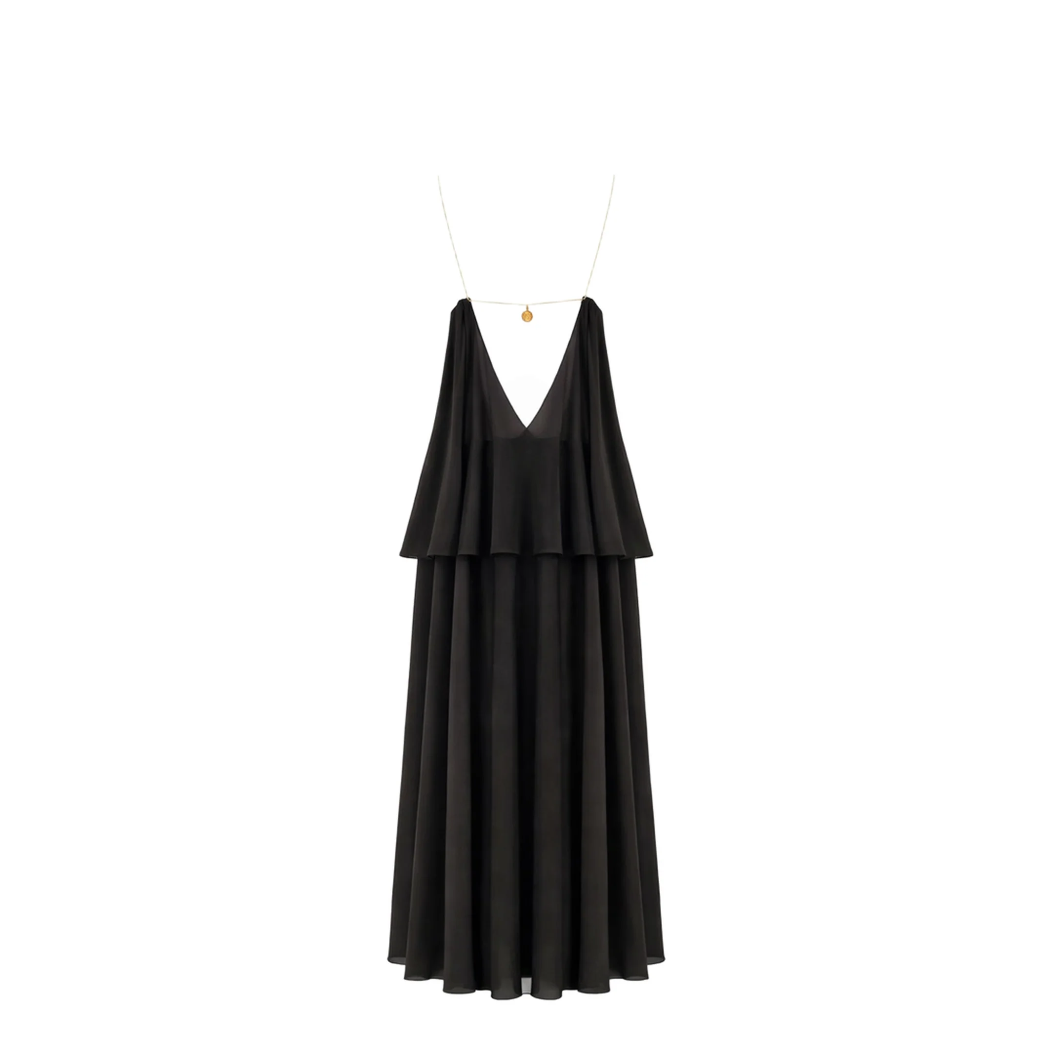 Open-back Embellished Tiered Silk-georgette Maxi Dress - Image 3