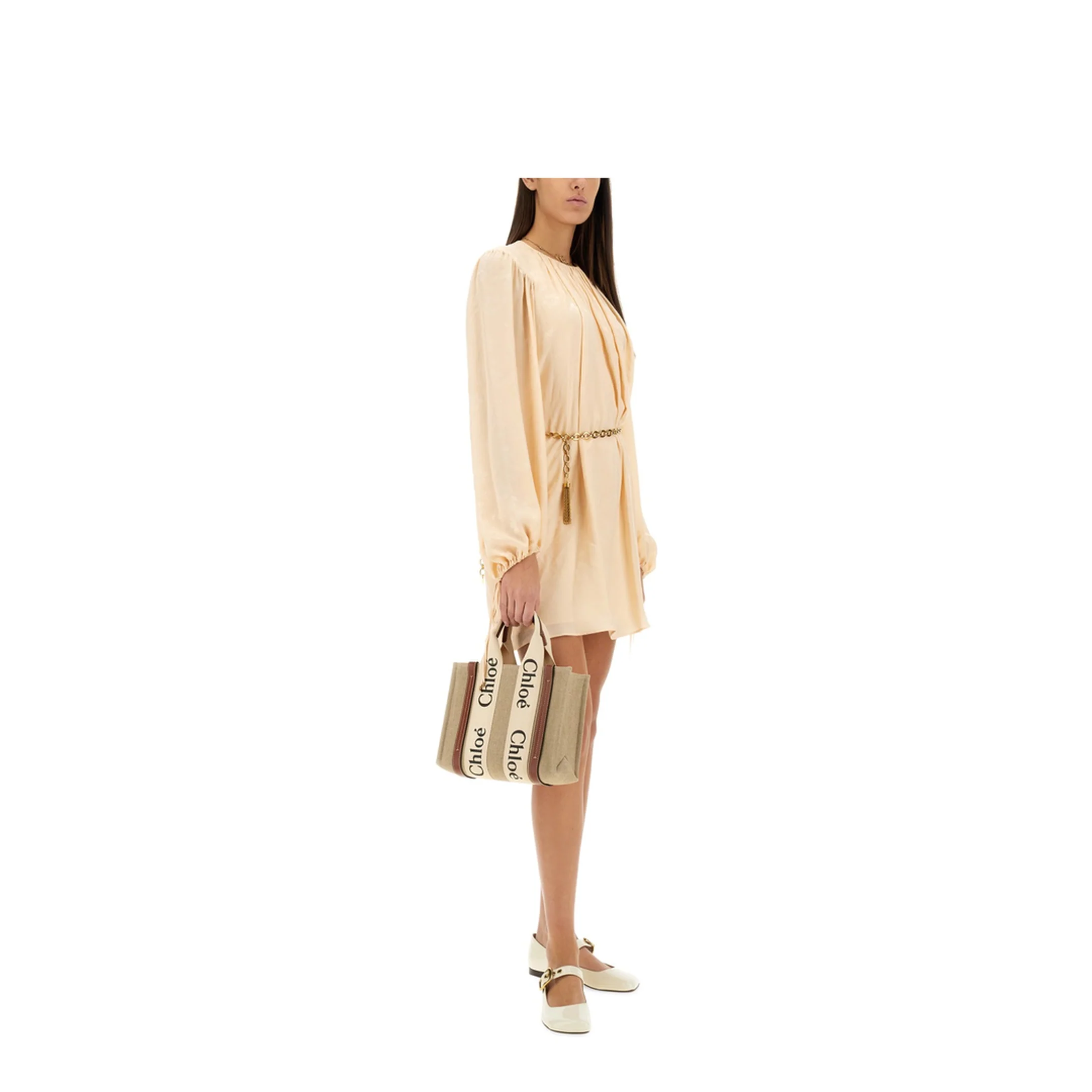Silk Shirred Mini Dress - Image 2