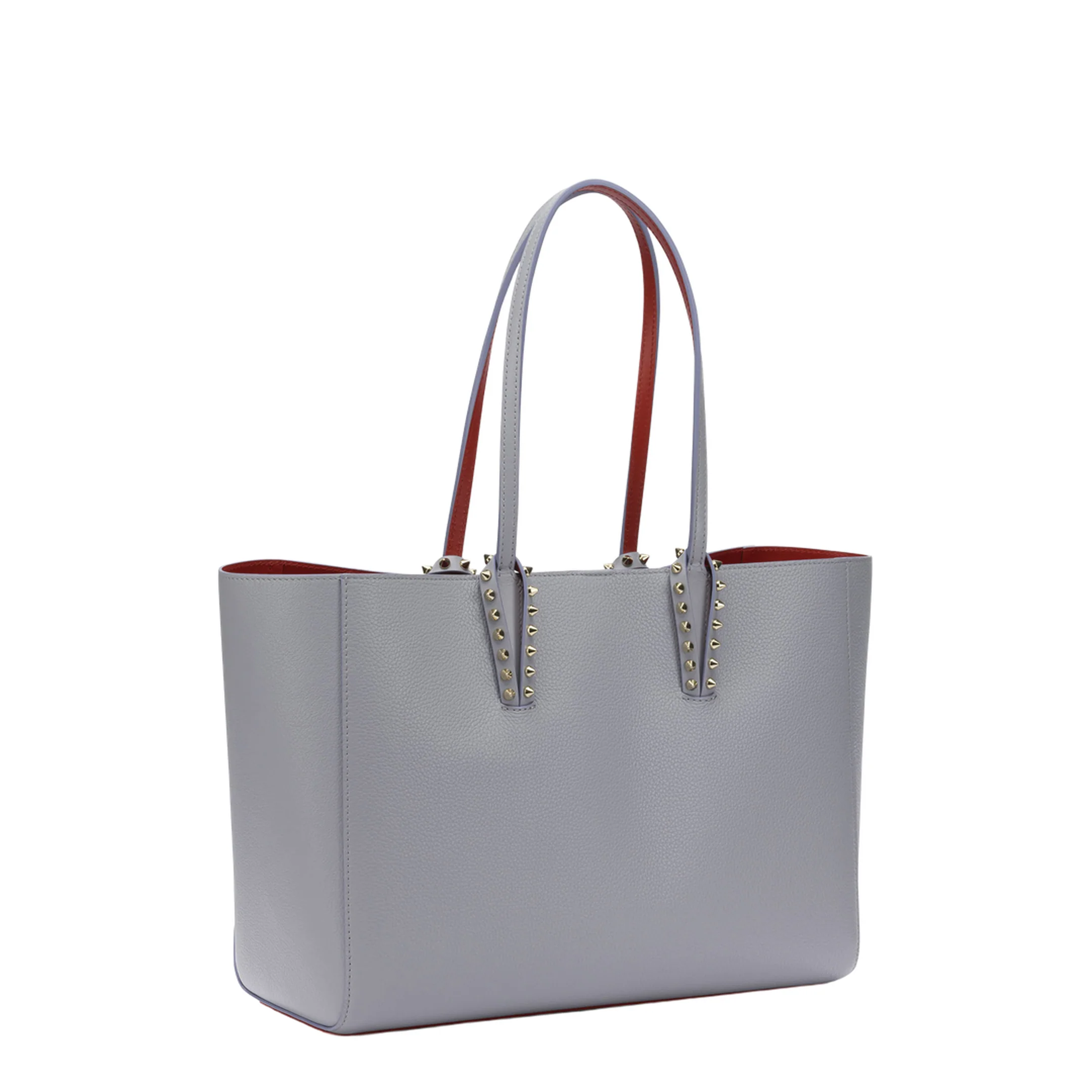 Cabata Small Grained Leather Tote Bag - Grey - Image 2