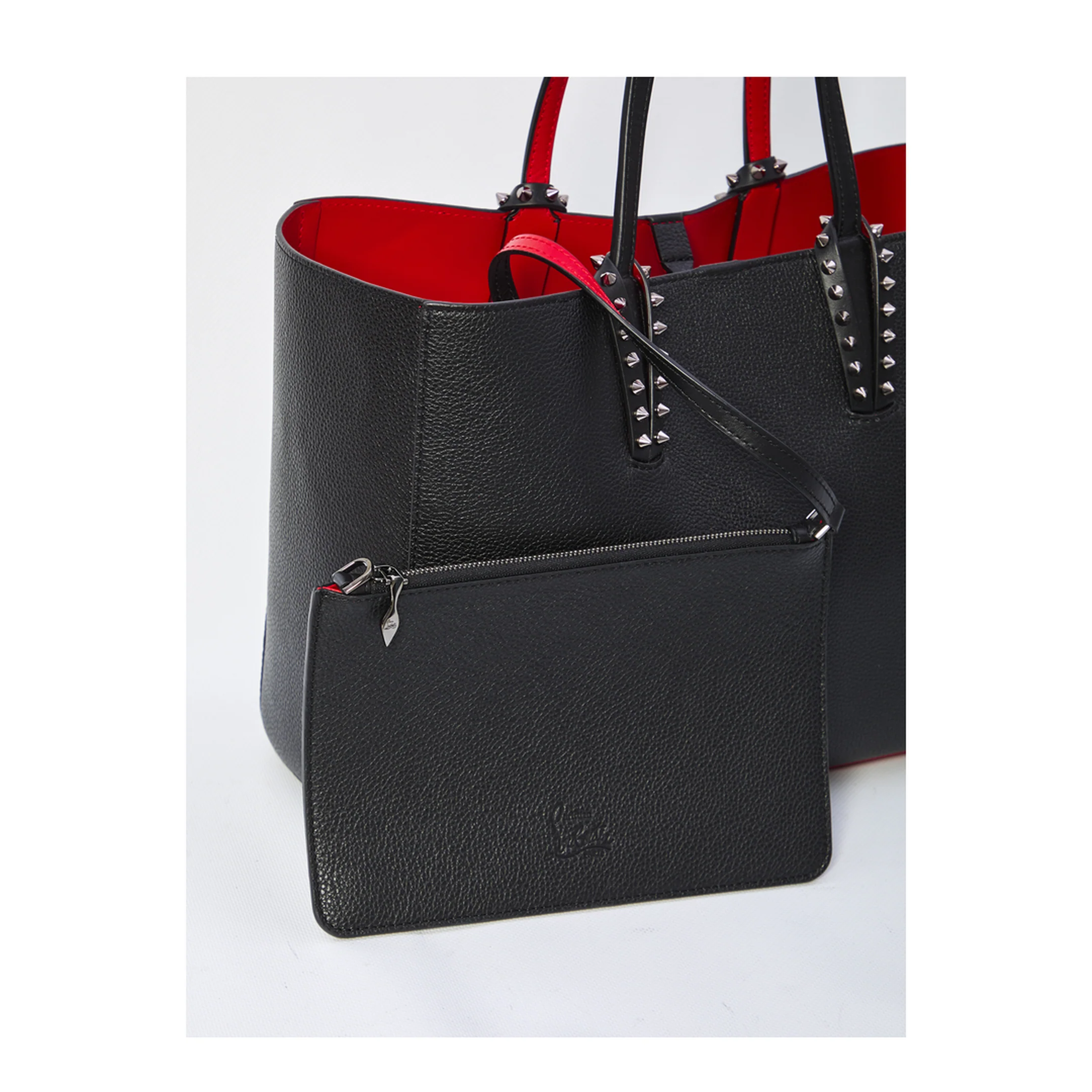 Tote Bag in Black Grained Calfskin Leather - Image 4