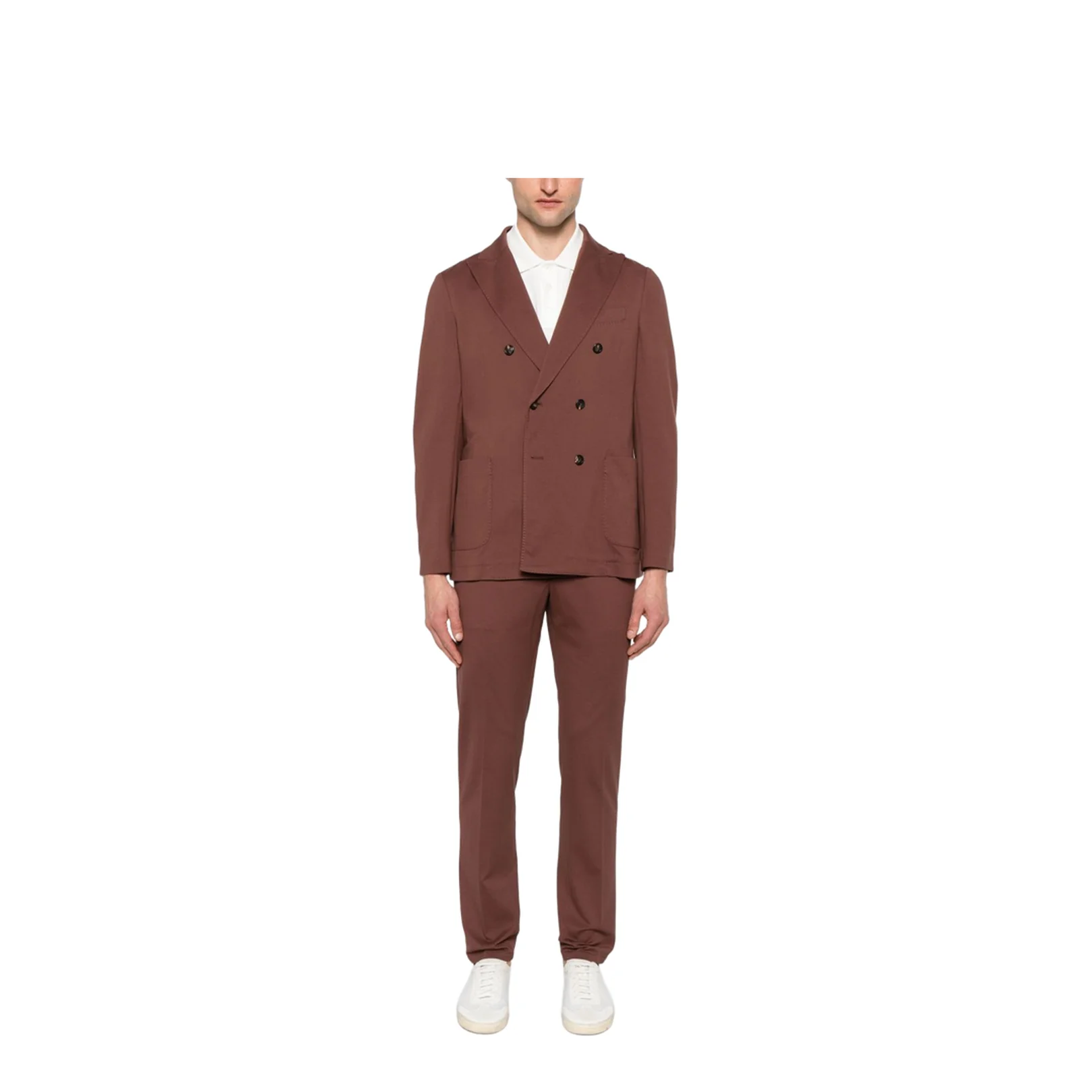 Cotton Trousers In Brown - Image 5
